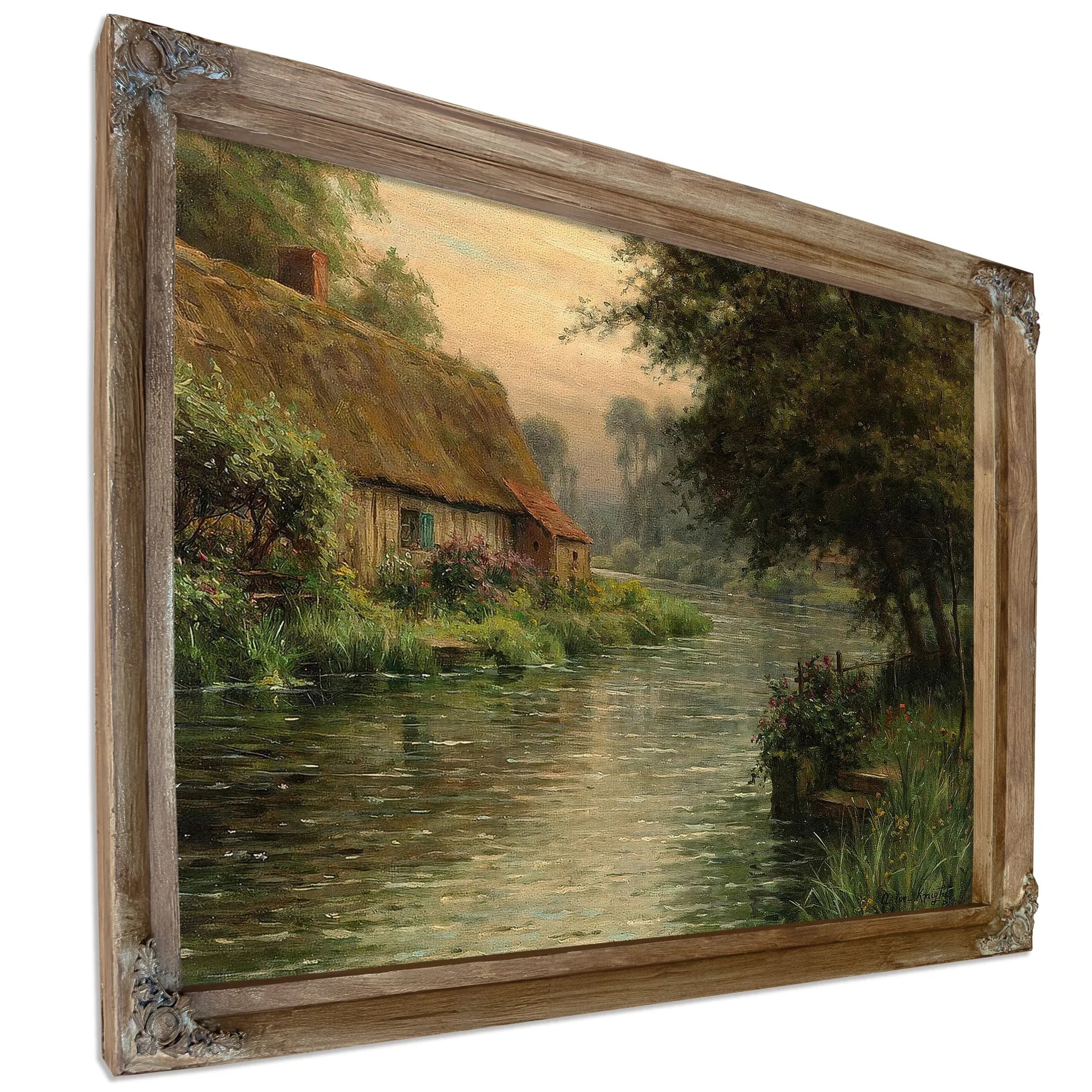 Cottage Along The River By Louis Aston Knight Fine Art Print