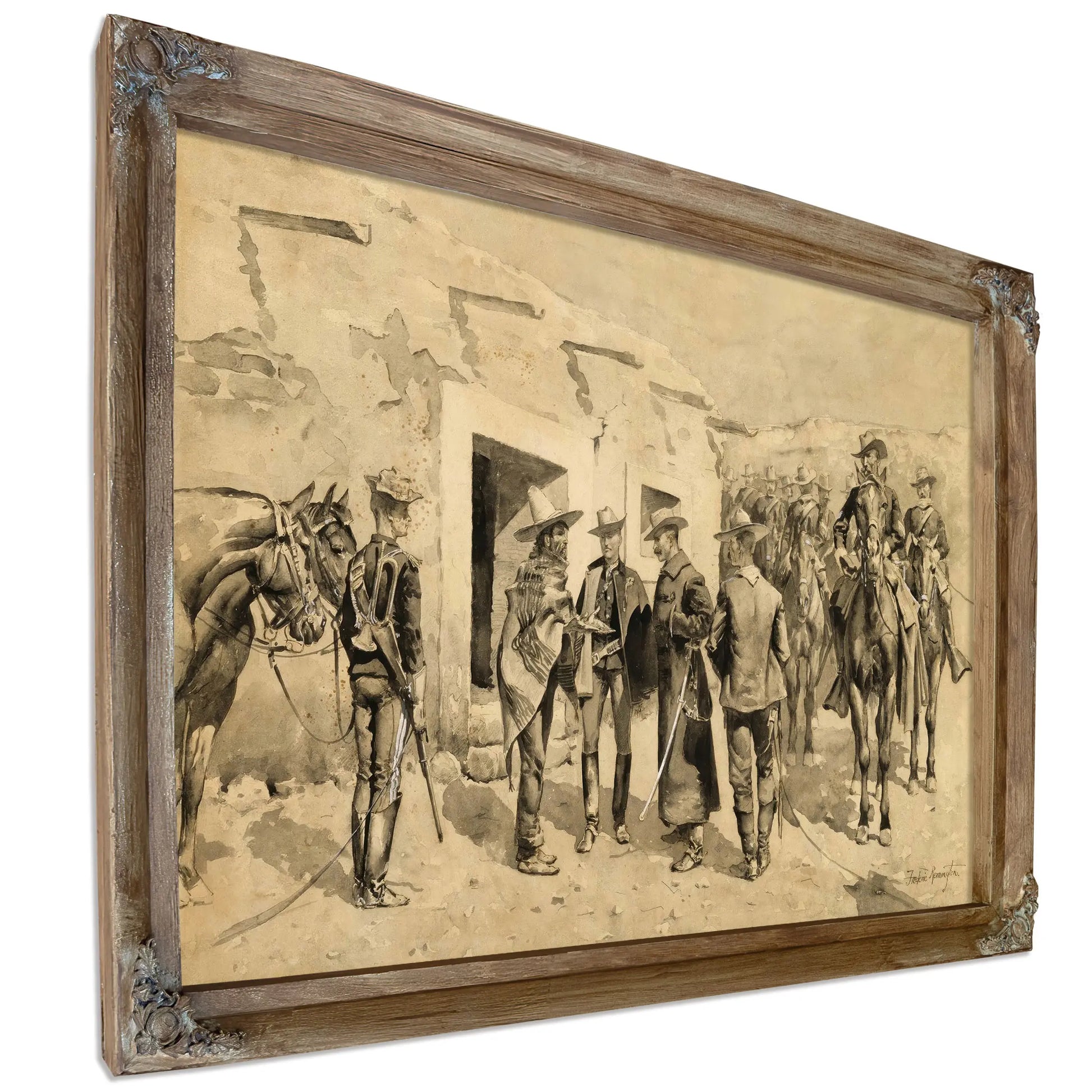 U S Cavalry Hunting Garza Men On The Rio Grande by Frederic Remington