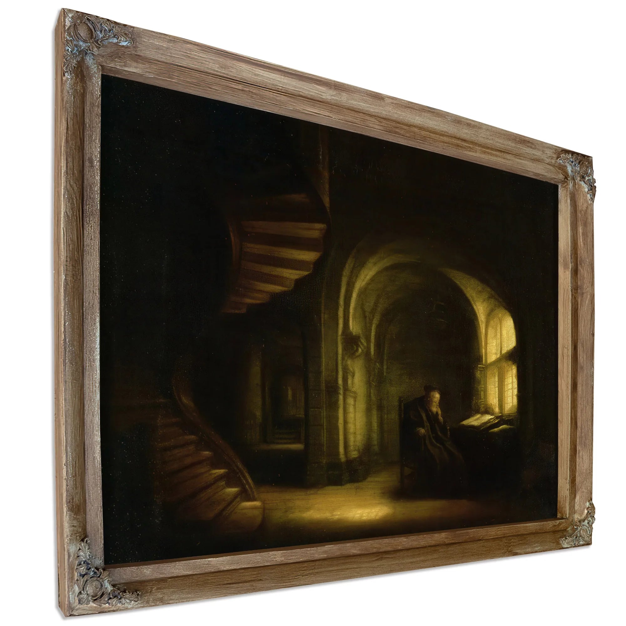 Philosopher With An Open Book By Rembrandt Fine Art Print