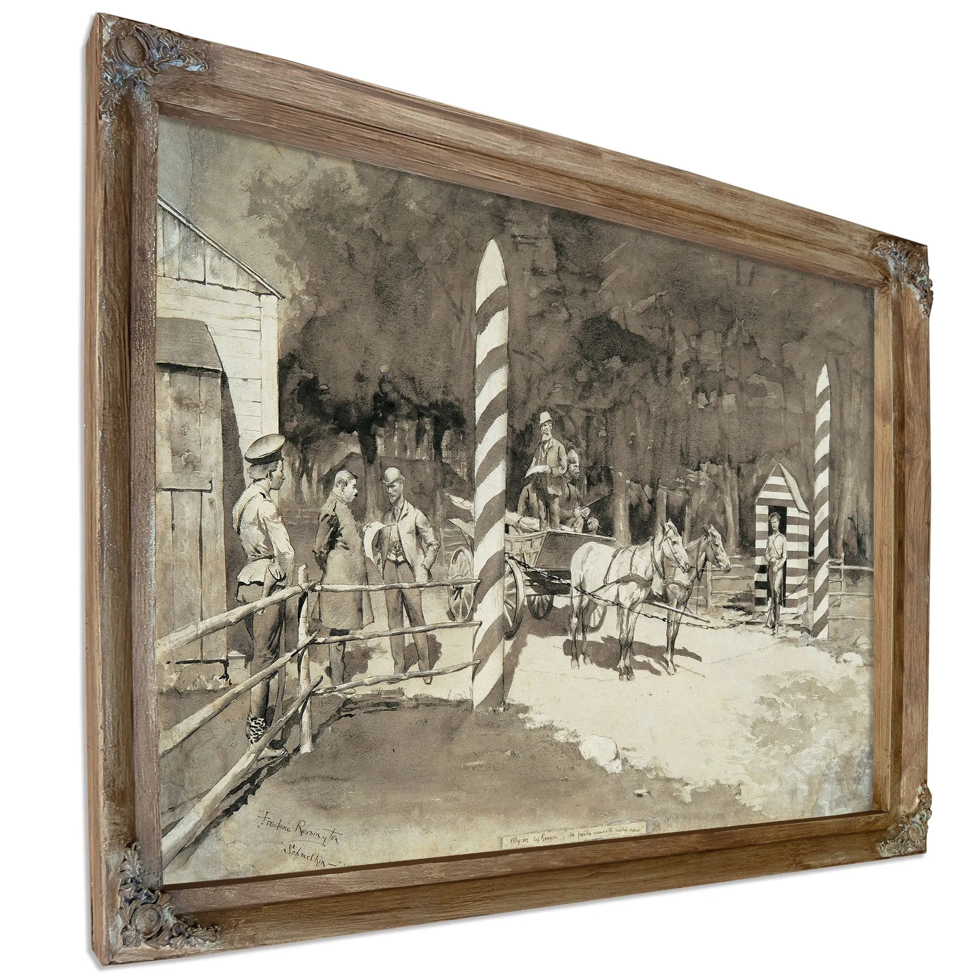 The Frontier Guard And The Custom House by Frederic Remington