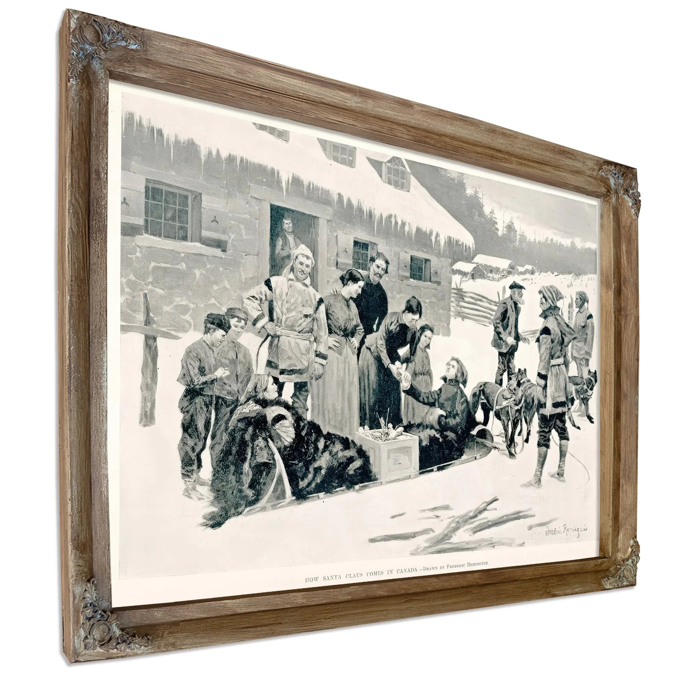 How Santa Claus Comes In Canadab by Frederic Remington