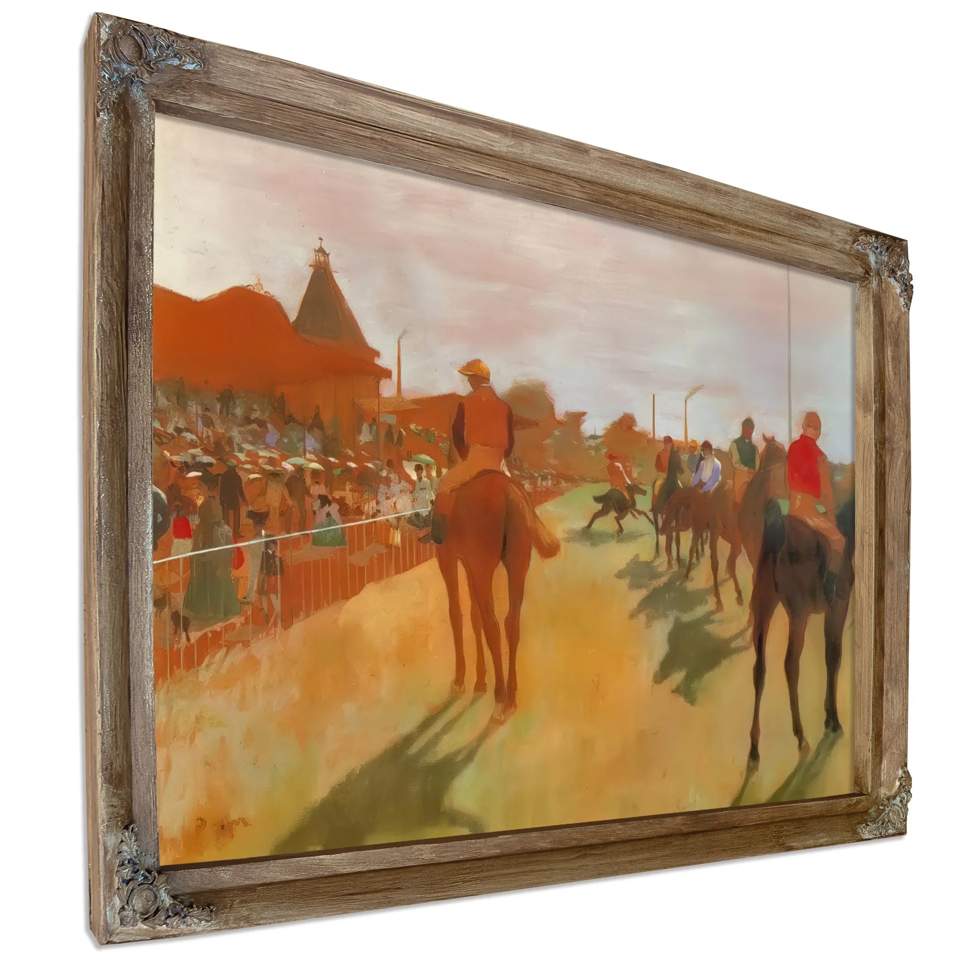 Race Horses In The Front Of The Stands By Edgar Degas Fine Art Print