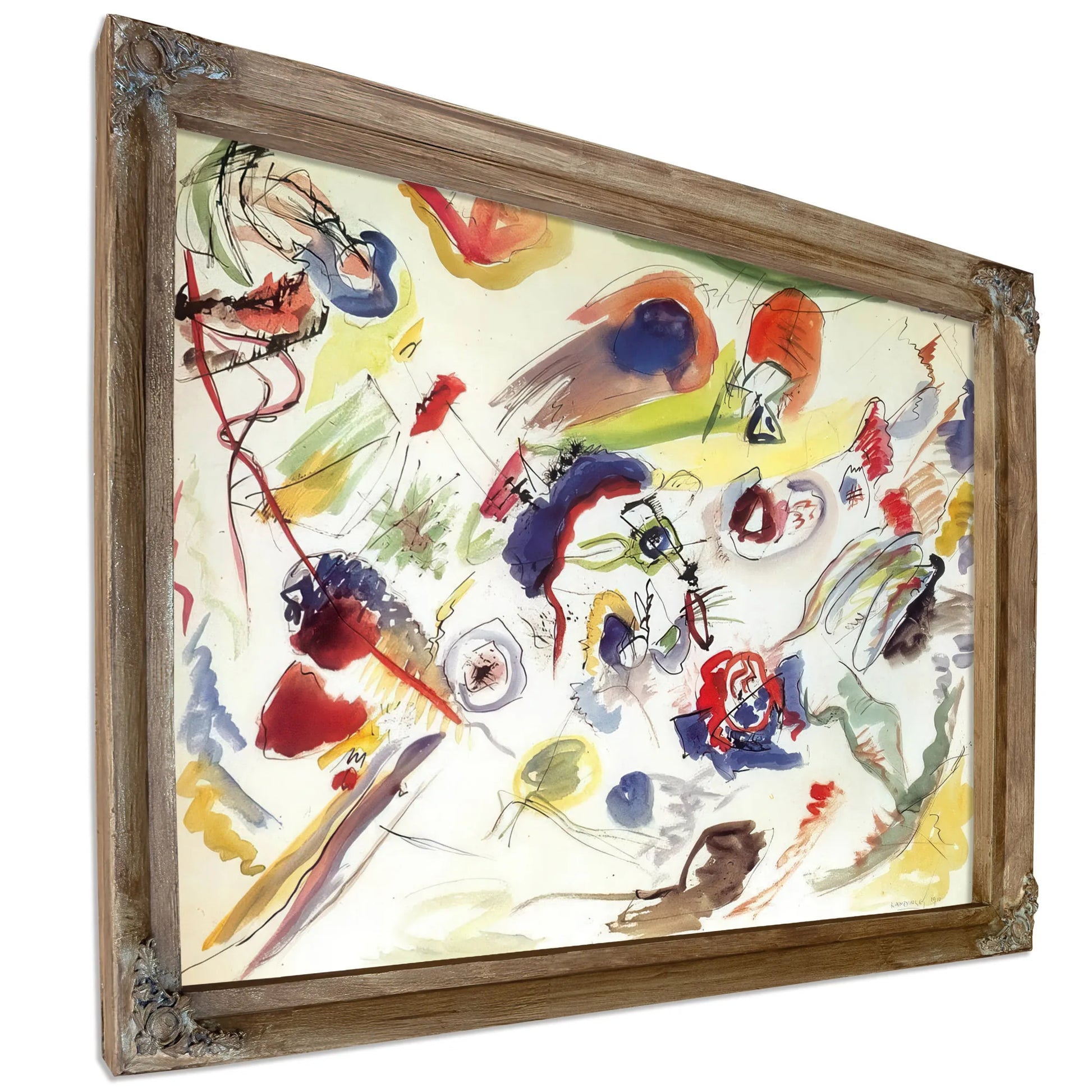 Untitle ( First Abstract Watercolour) 1910 By Wassily Kandinsky Fine Art Print