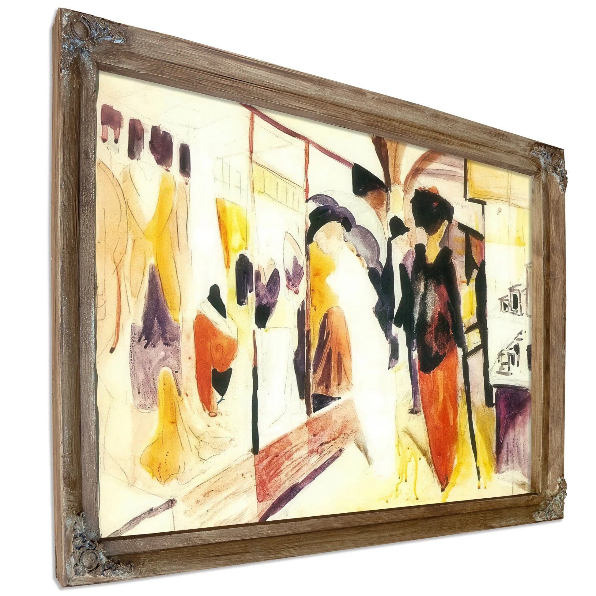 Fashion Shop In The Arcade By August Macke Fine Art Print