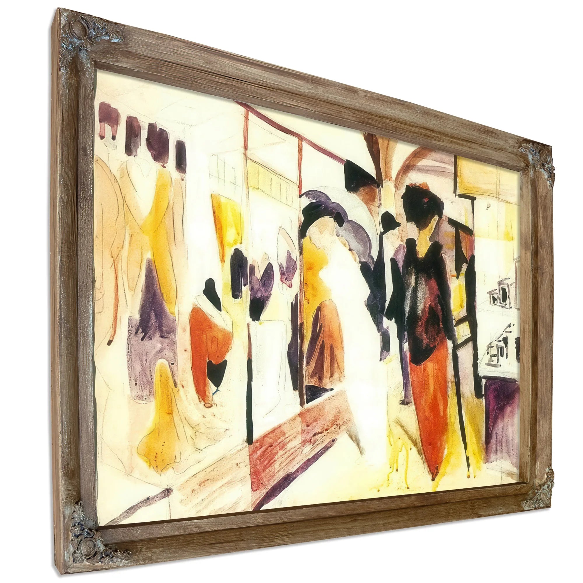 Fashion Shop In The Arcade By August Macke Fine Art Print