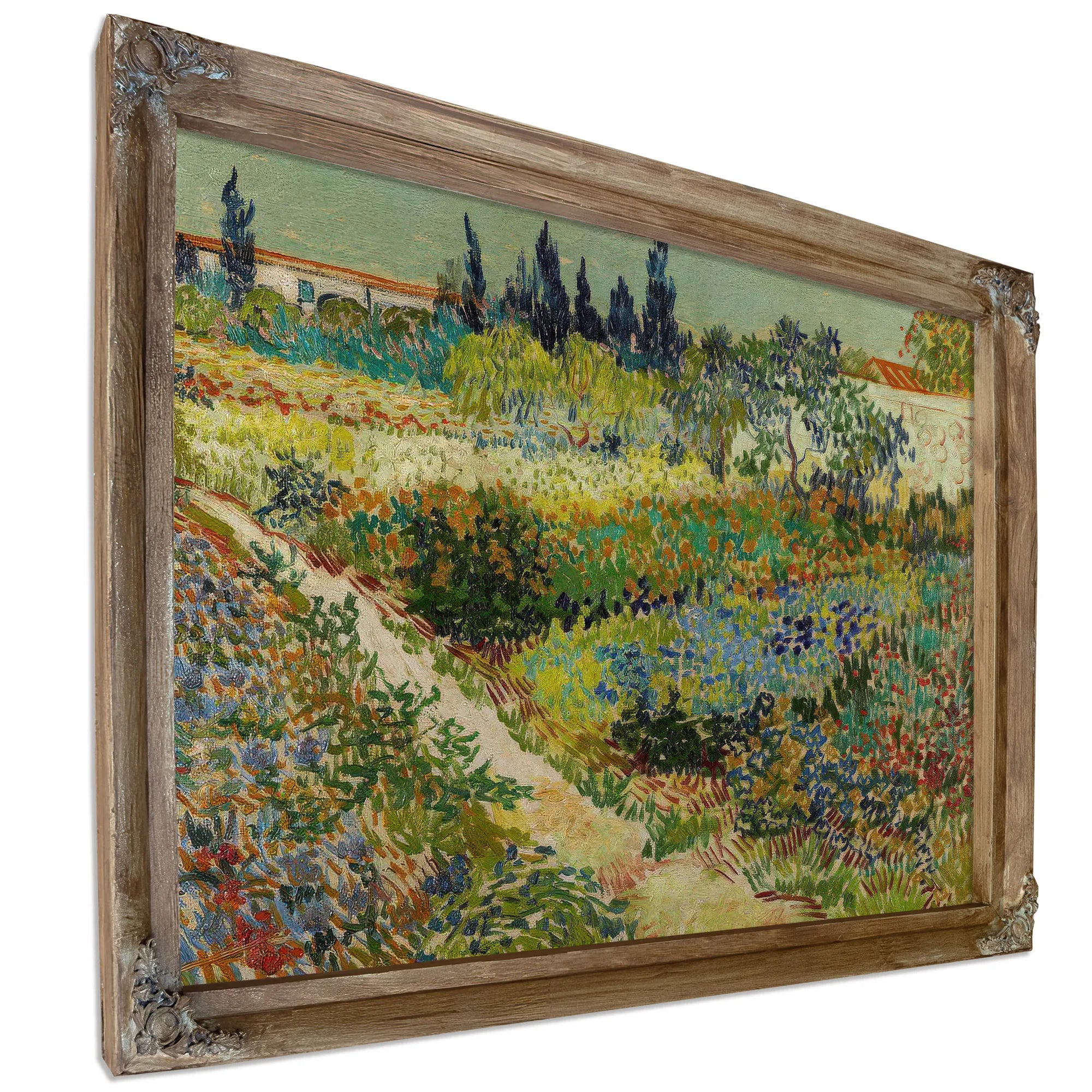 Garden At Arles Flowering Garden With Path By Vincent Van Gogh Fine Art Print