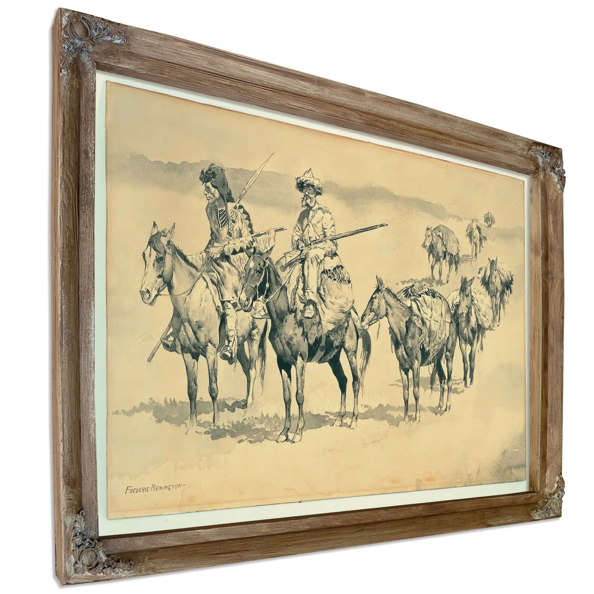 Buffalo Meat For The Post  by Frederic Remington