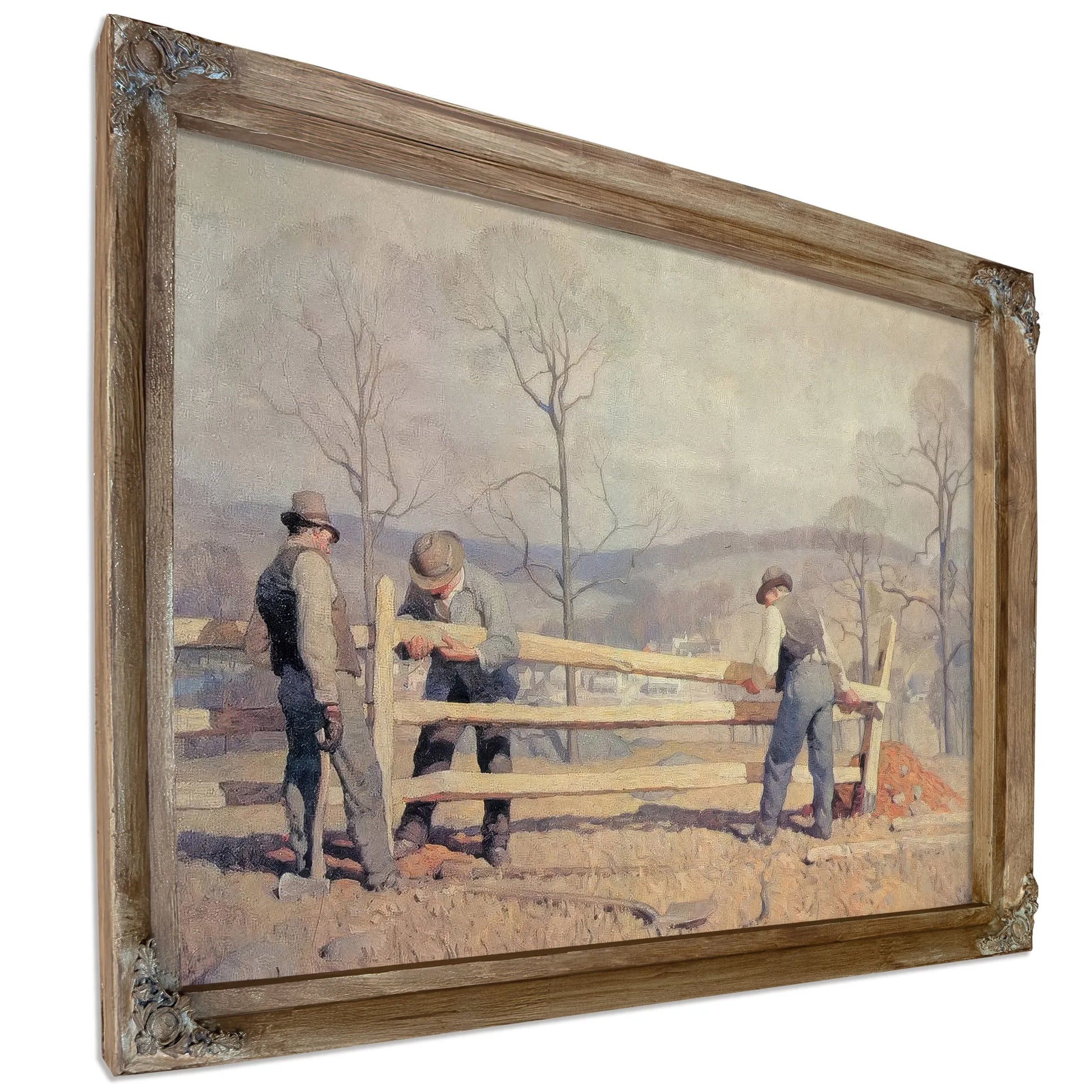 Fence Builders By NC Wyeth Fine Art Print