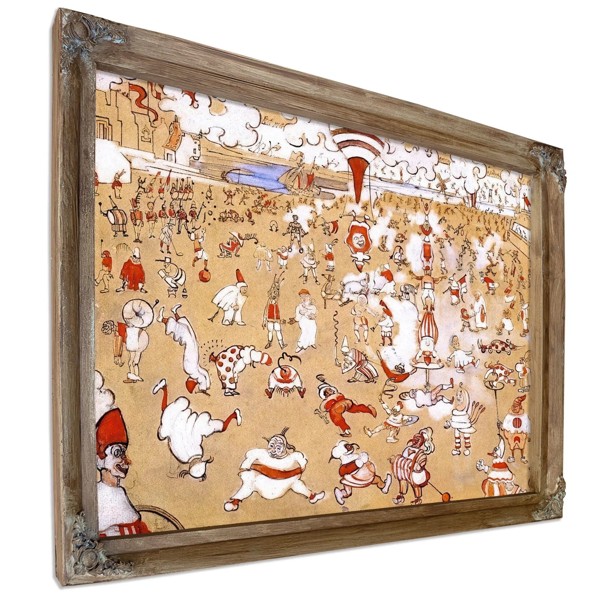 White And Red Clowns Evolving By James Ensor Fine Art Print