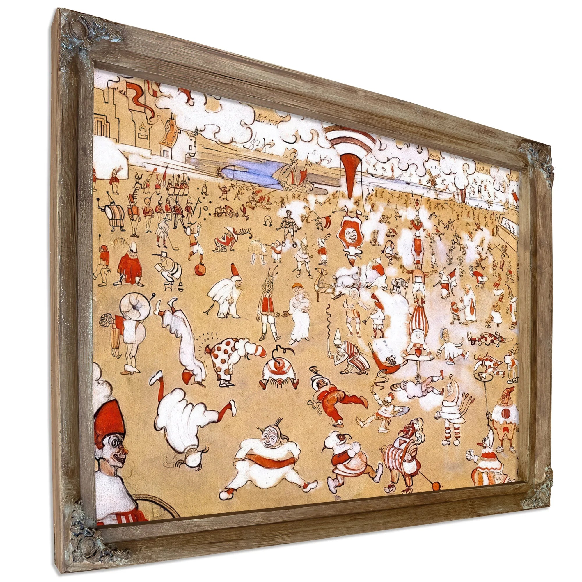 White And Red Clowns Evolving By James Ensor Fine Art Print