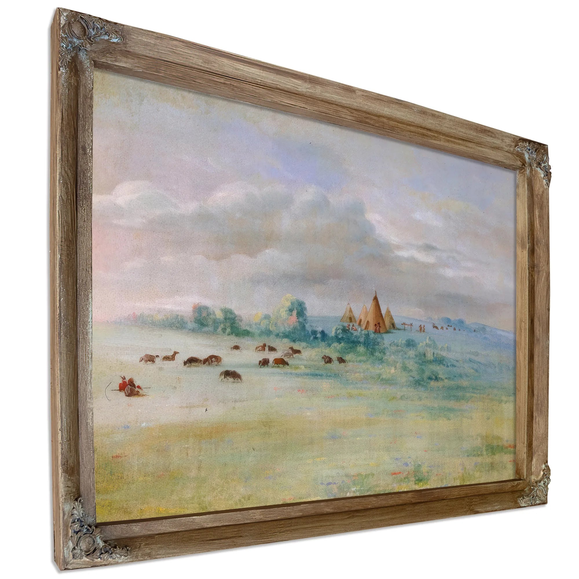 Sioux Village, Lake Calhoun, Near Fort Snelling By George Catlin Fine Art Print