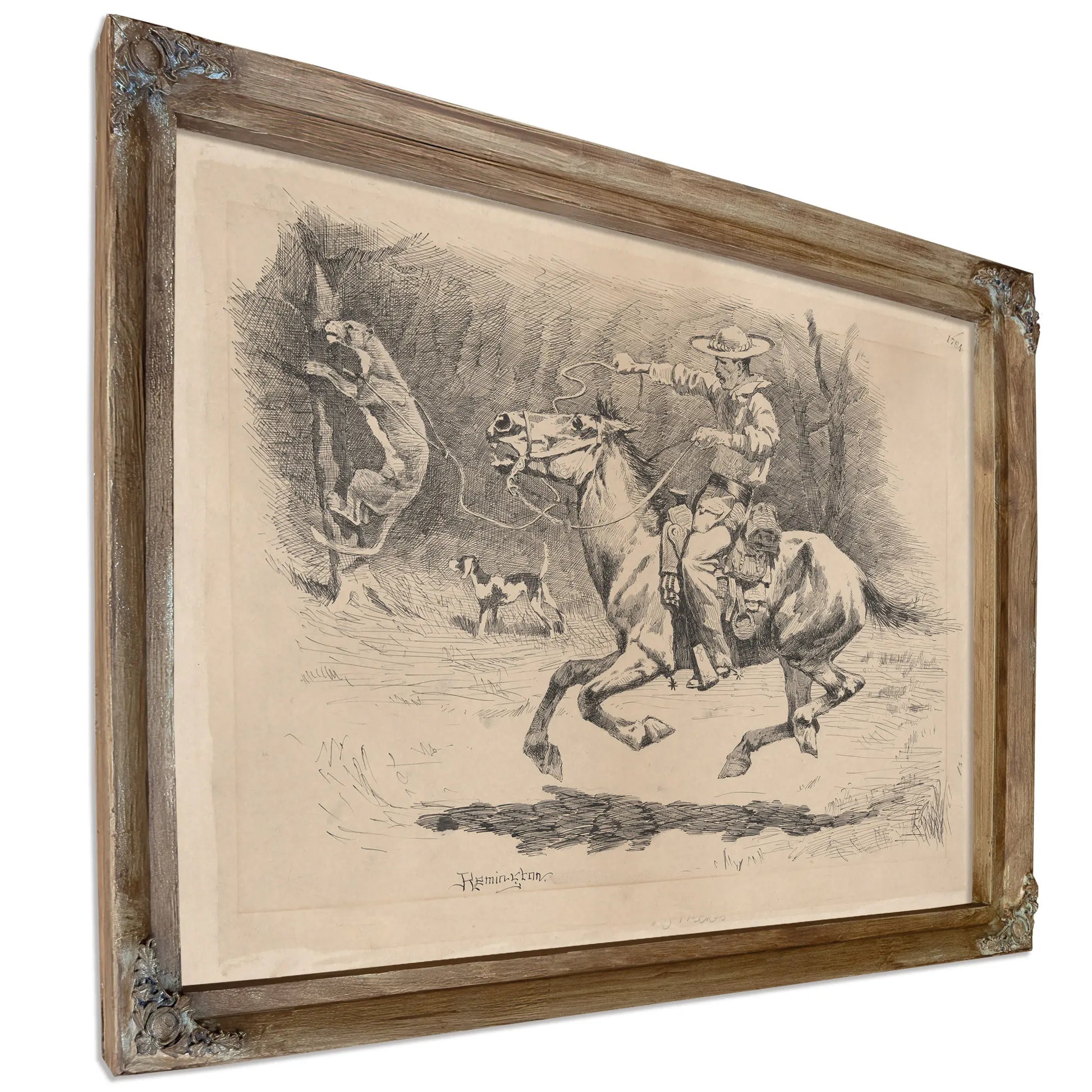 Spurring His Horse In Pursuita by Frederic Remington