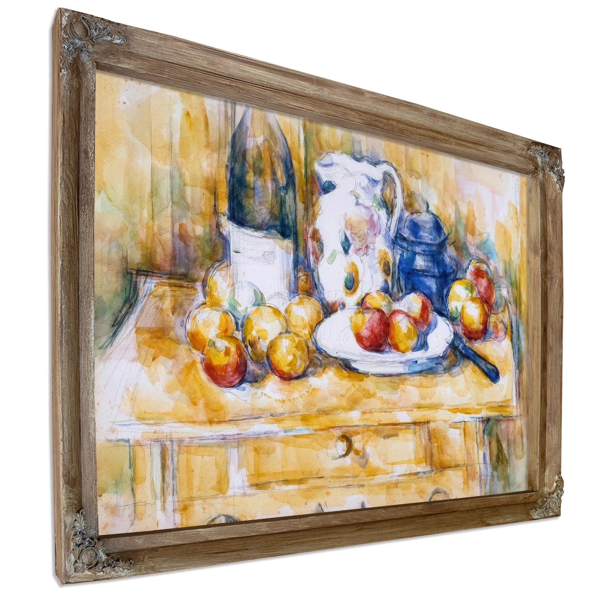Still Life With Apples On A Sideboard By Paul Cezanne Fine Art Print