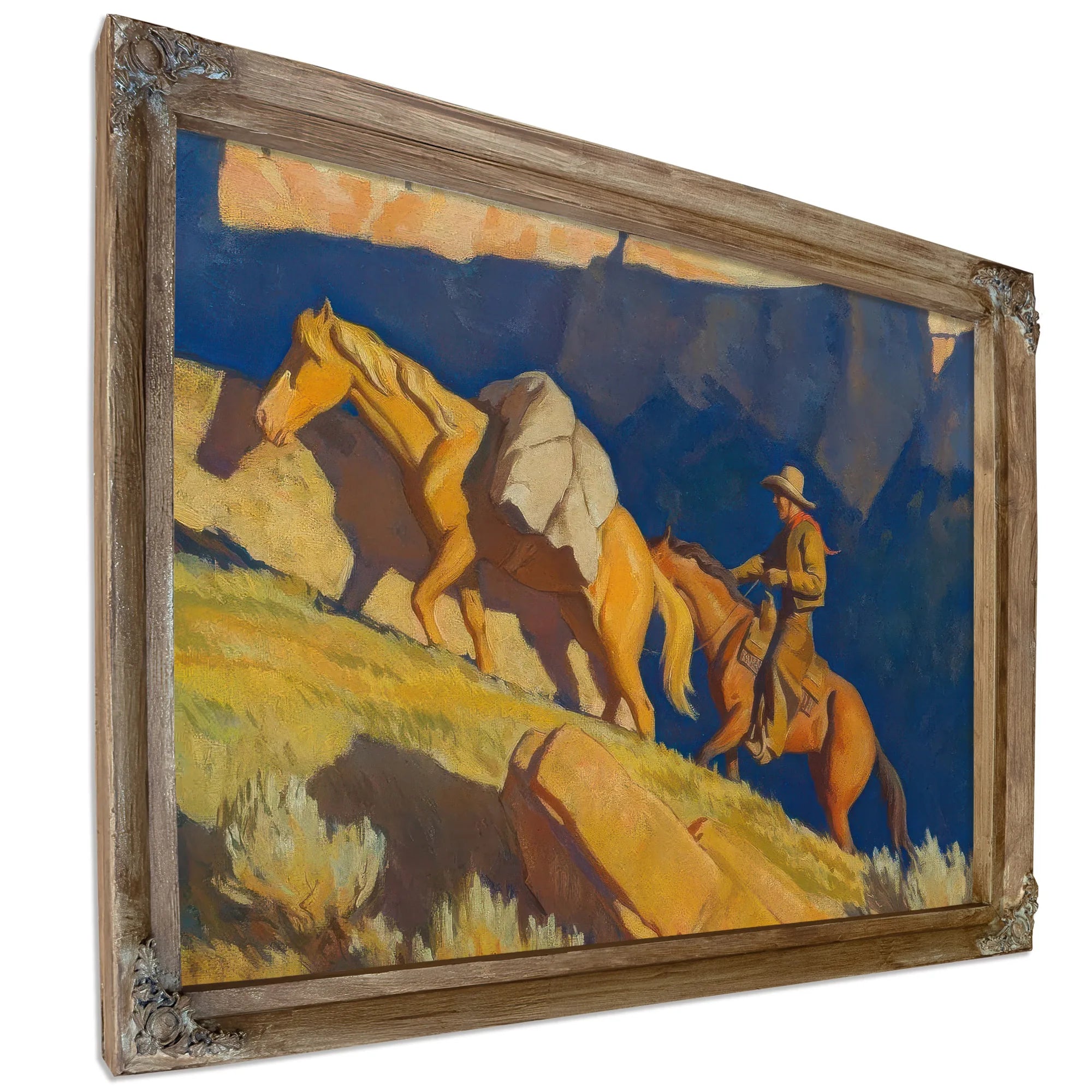 Cowboy And Packhorse By Maynard Dixon Fine Art Print
