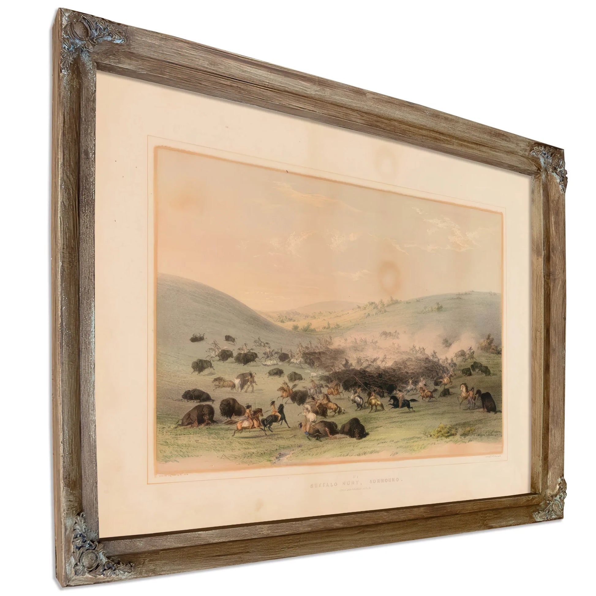 Buffalo Hunt Surround No. 9 By George Catlin Fine Art Print