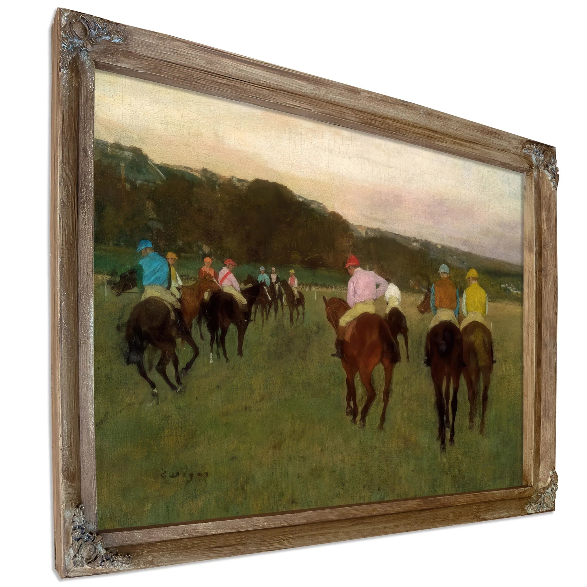 Race Horses At Longchamp By Edgar Degas Fine Art Print