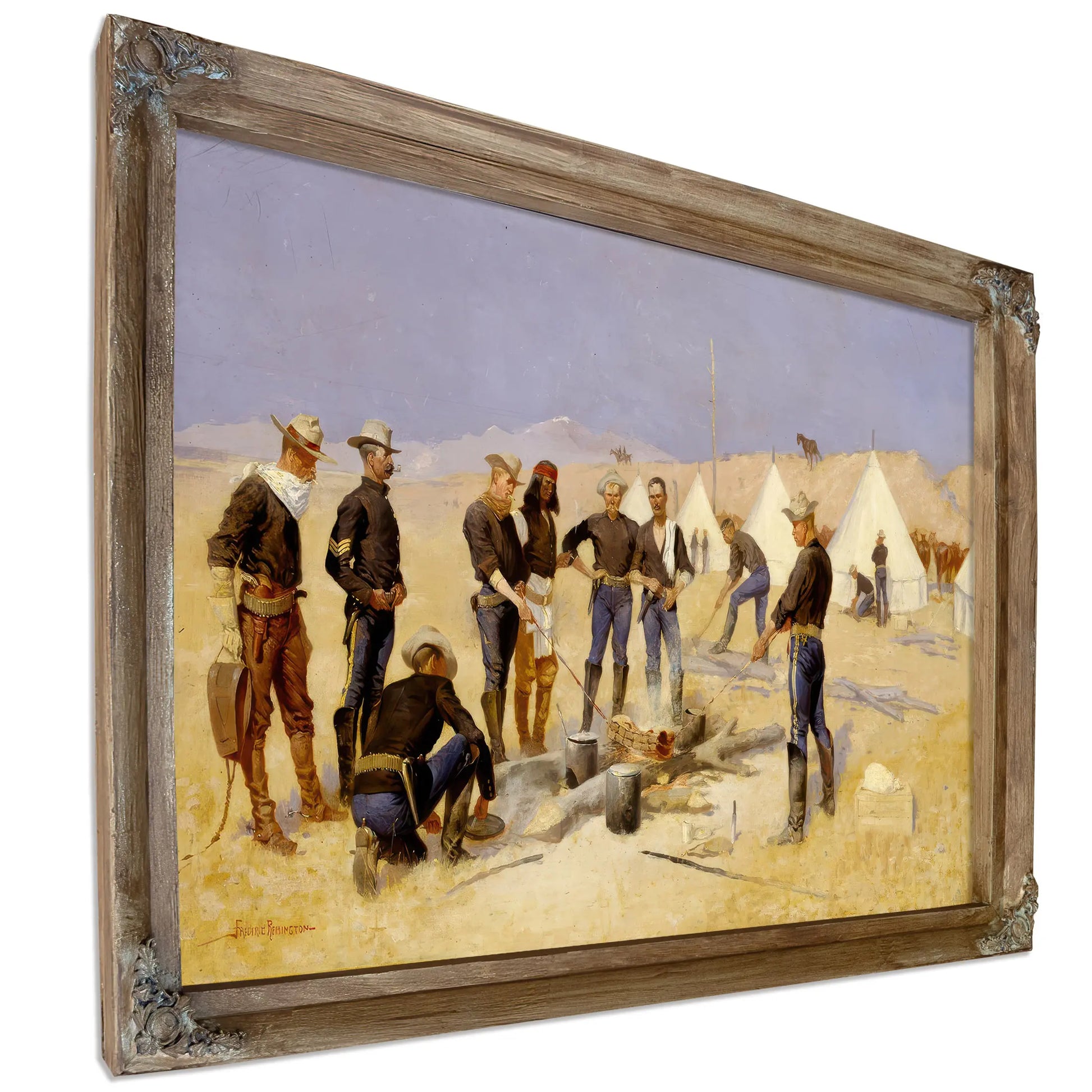 Roasting The Christmas Beef In A Cavalry Camp by Frederic Remington