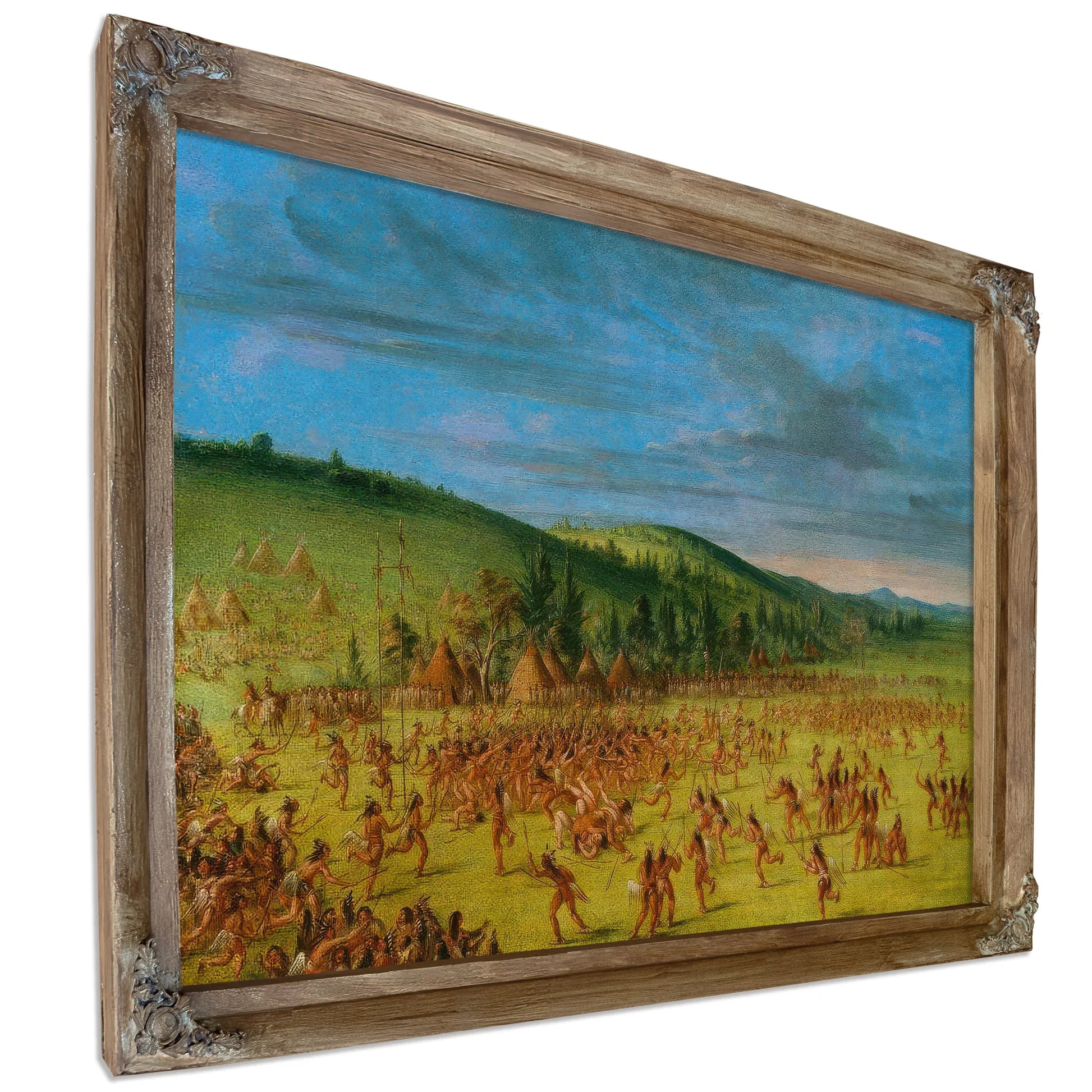Ball Play Of The Choctaw Ball Up By George Catlin Fine Art Print