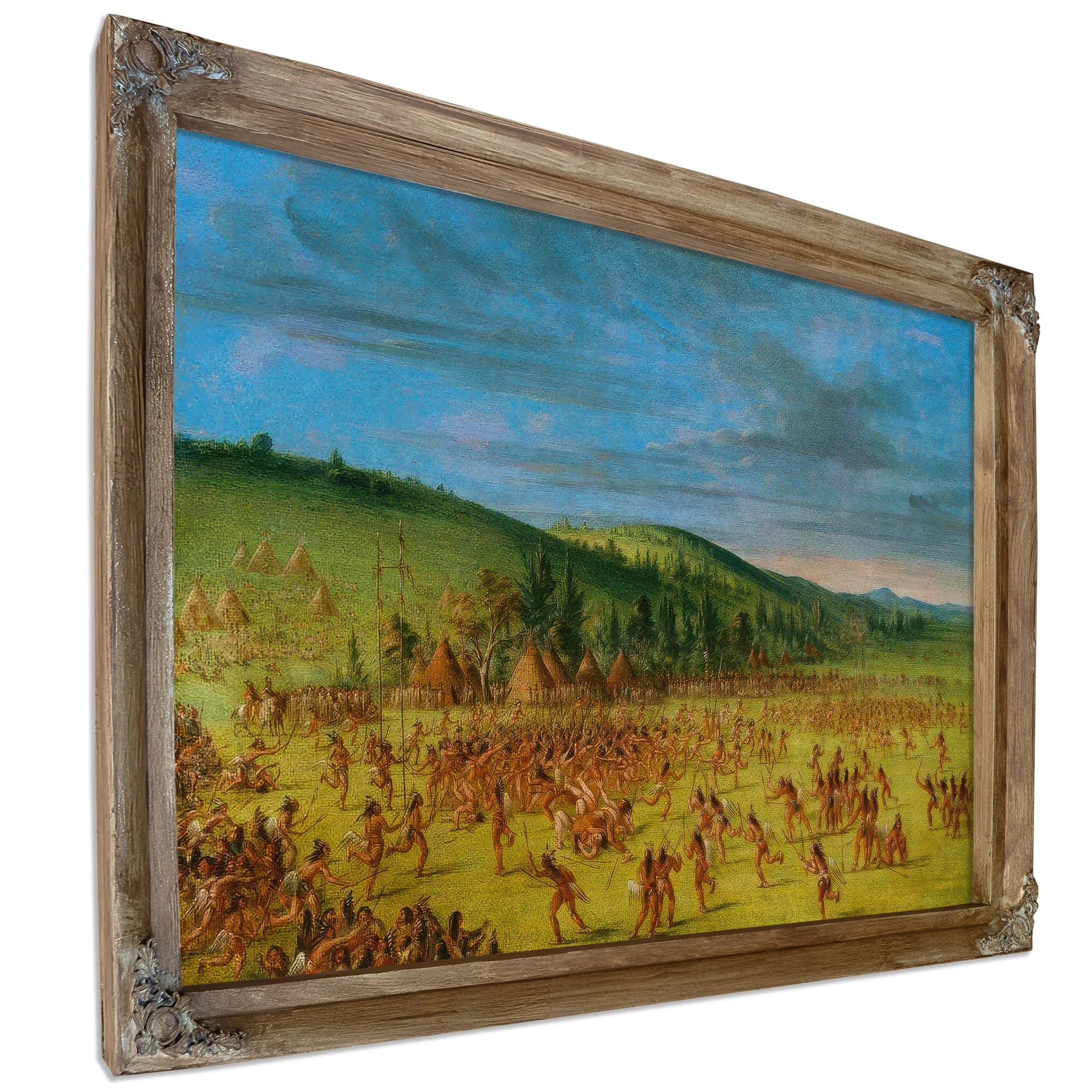 Ball Play Of The Choctaw Ball Up By George Catlin Fine Art Print