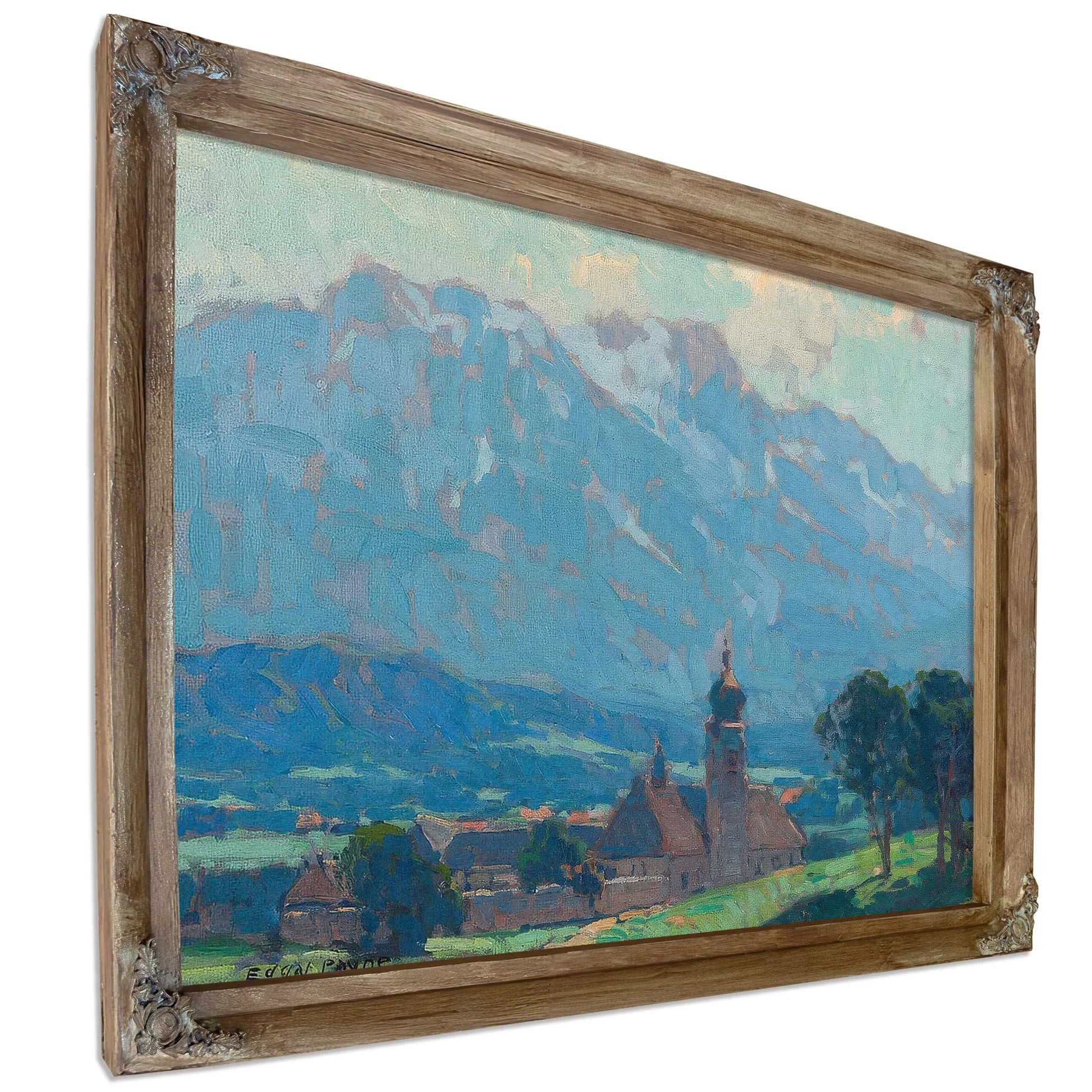 Swiss Village Scene By Edgar Payne Fine Art Print