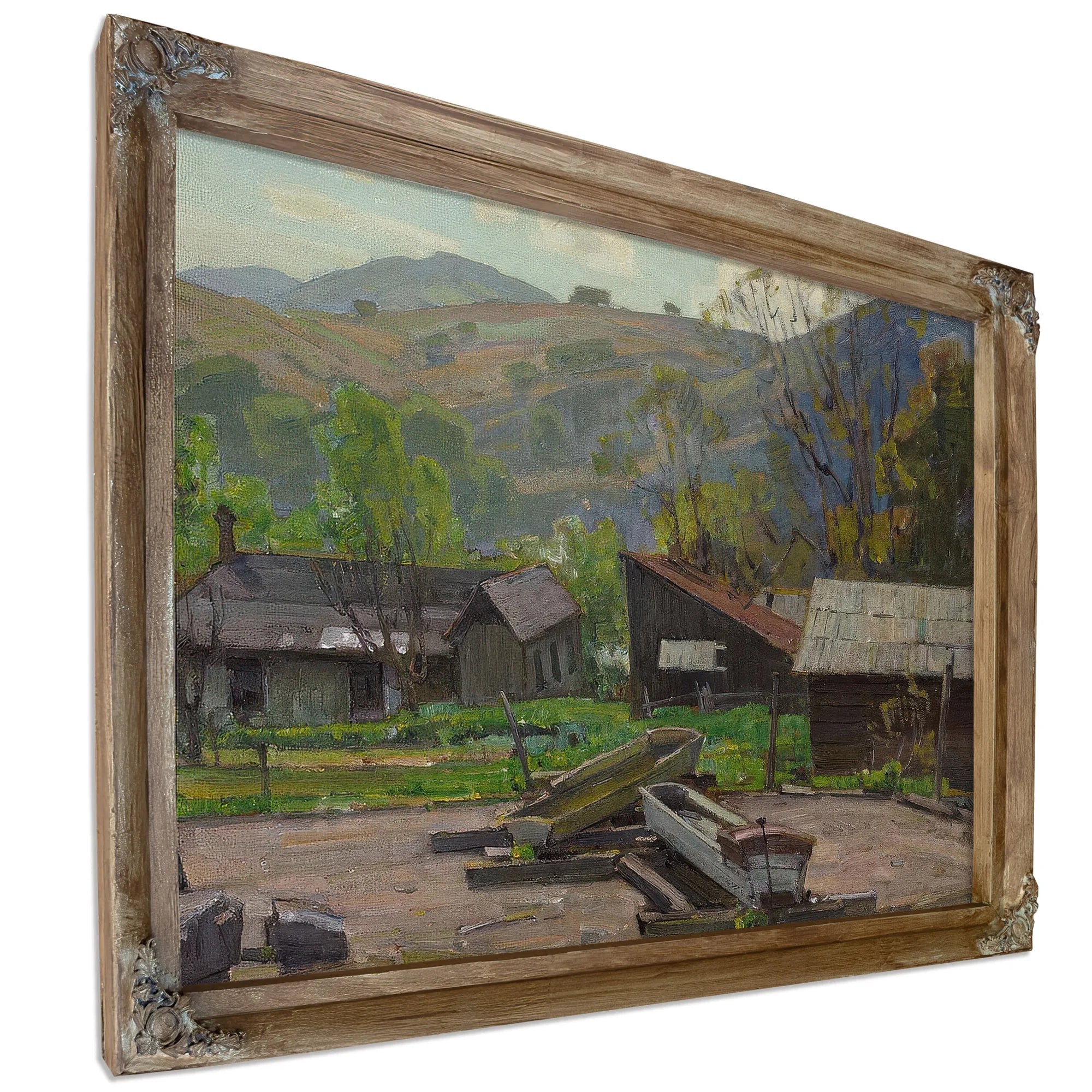 Water Troughs On A Farm By William Wendt Fine Art Print