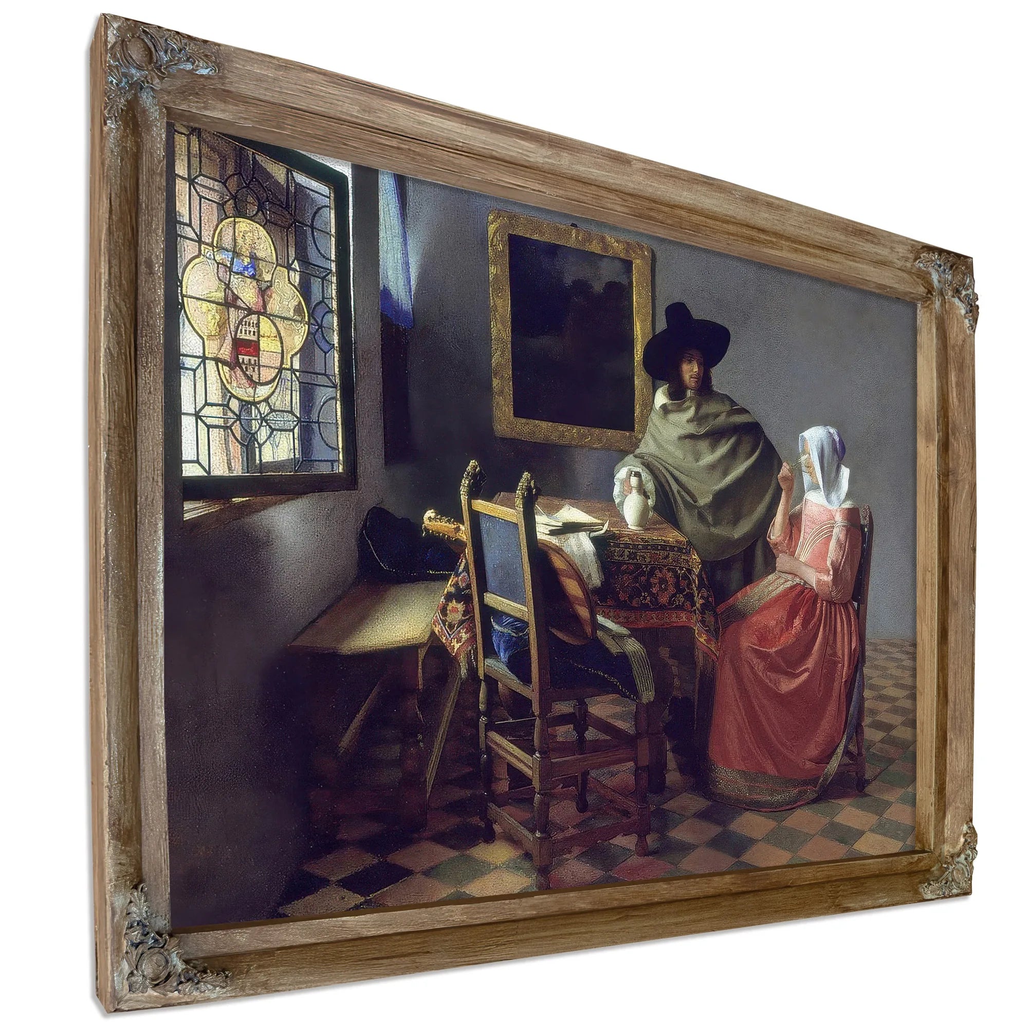 The Glass Of Wine By Johannes Vermeer Fine Art Print