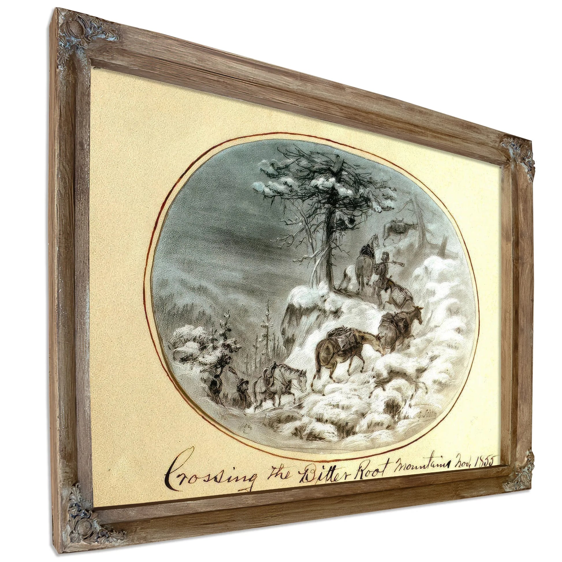 Crossing The Bitterroot Mountains By Gustav Sohon Fine Art Print