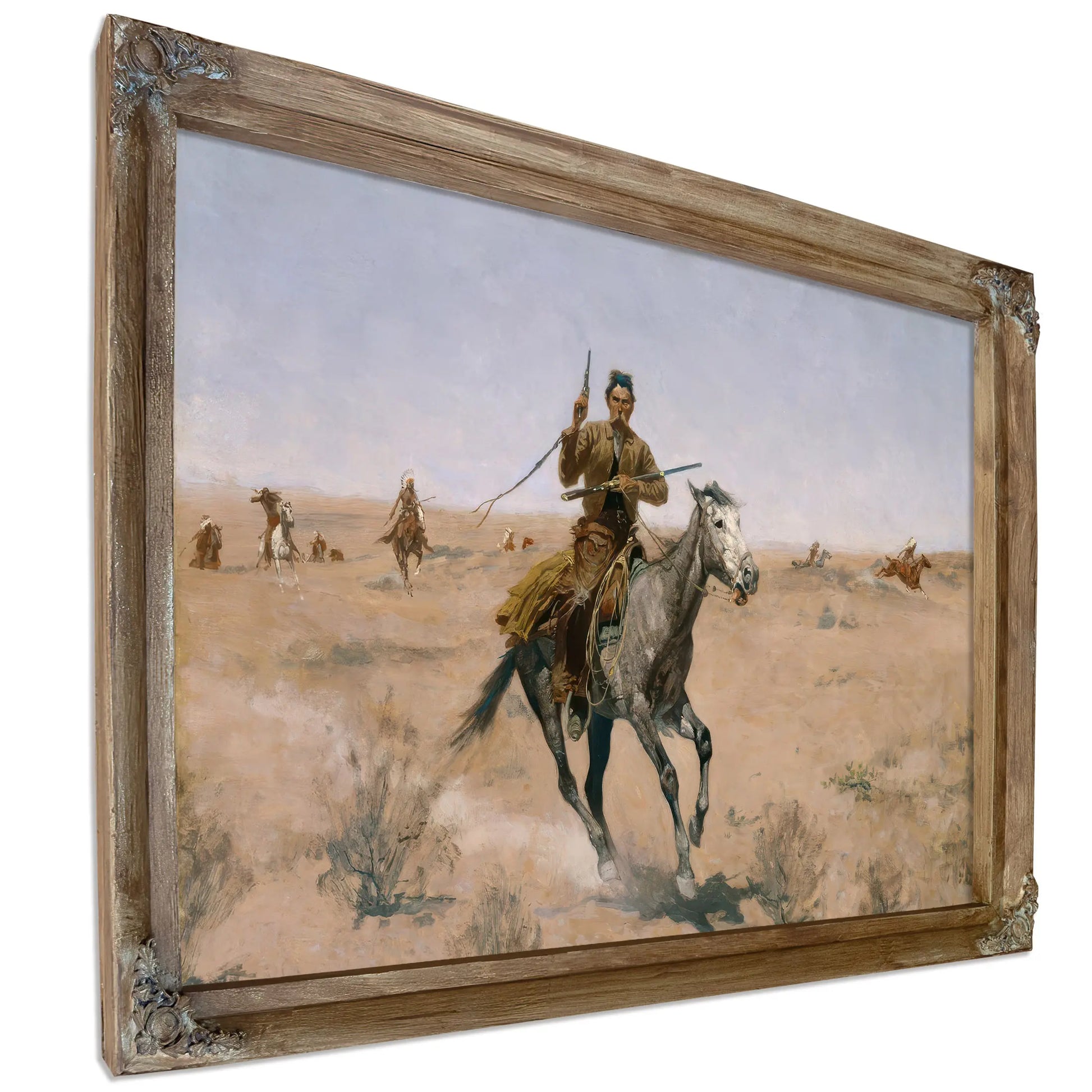 The Flight A Sagebrush Pioneer  by Frederic Remington
