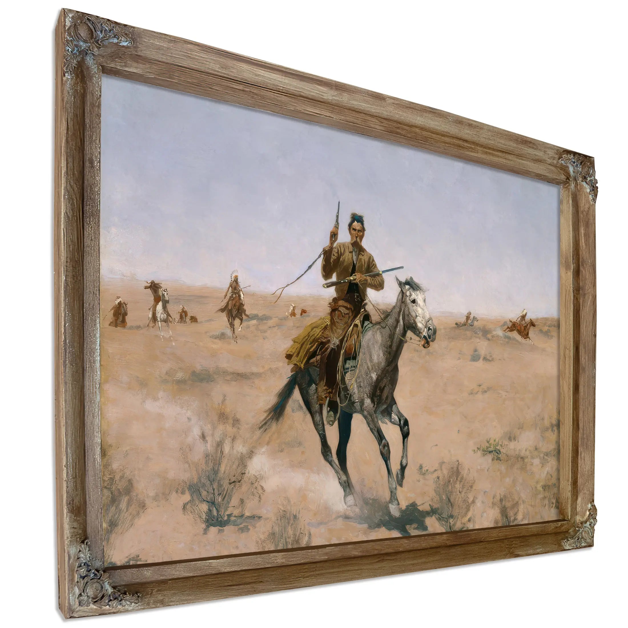 The Flight A Sagebrush Pioneer  by Frederic Remington