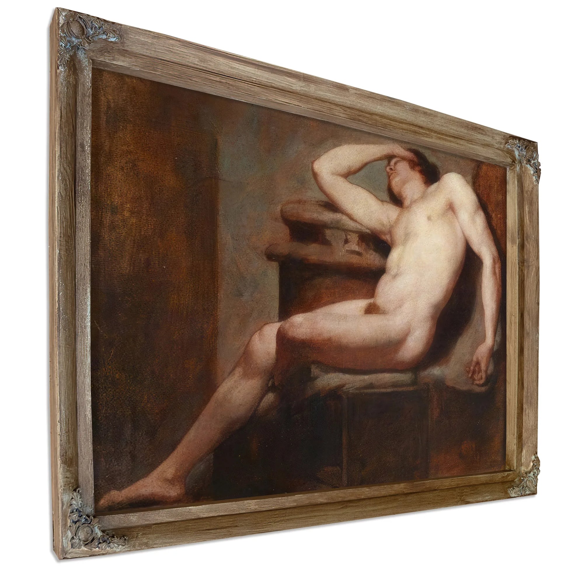 Academic Study Of A Reclining Male Nude Asleep By William Etty Fine Art Print