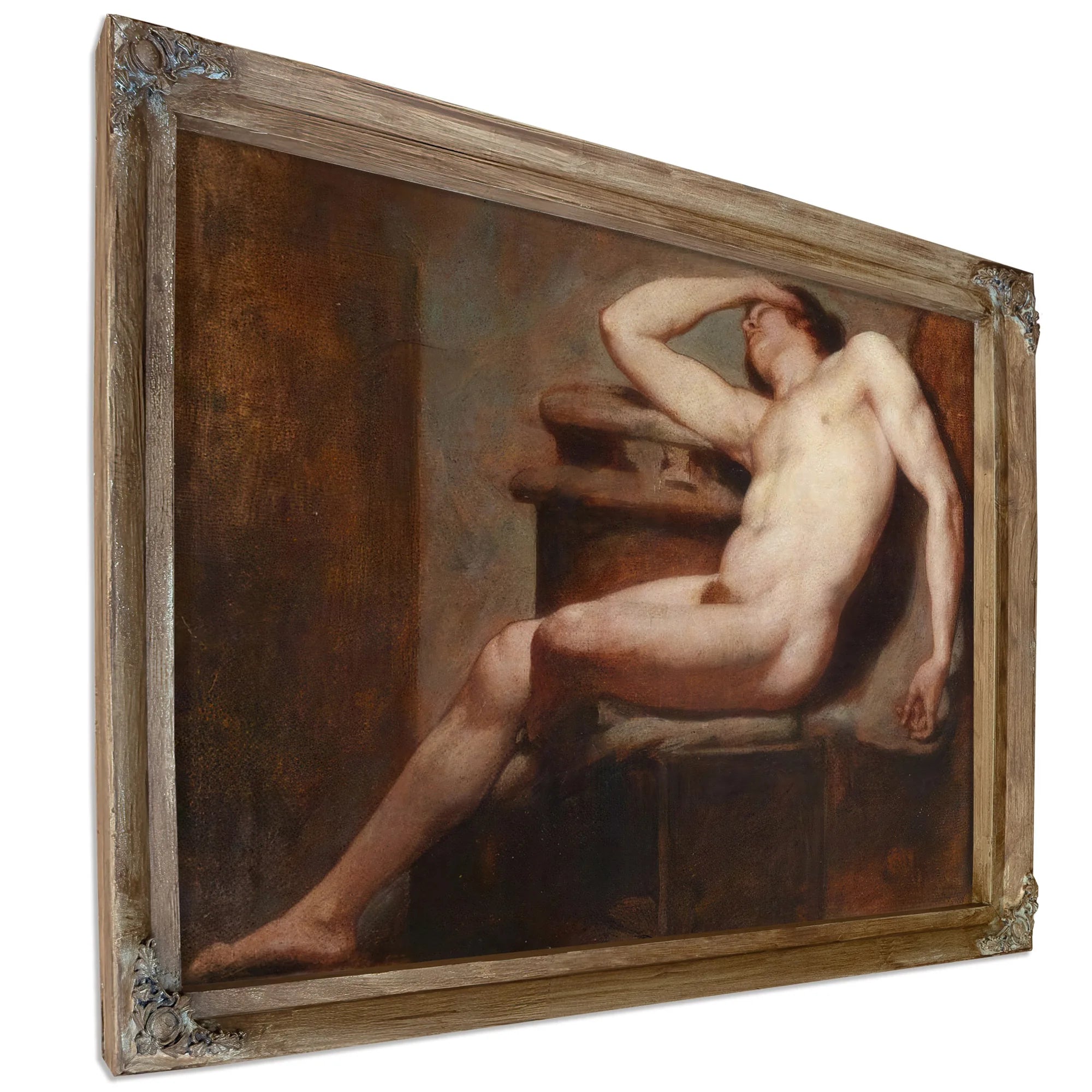 Academic Study Of A Reclining Male Nude Asleep By William Etty Fine Art Print