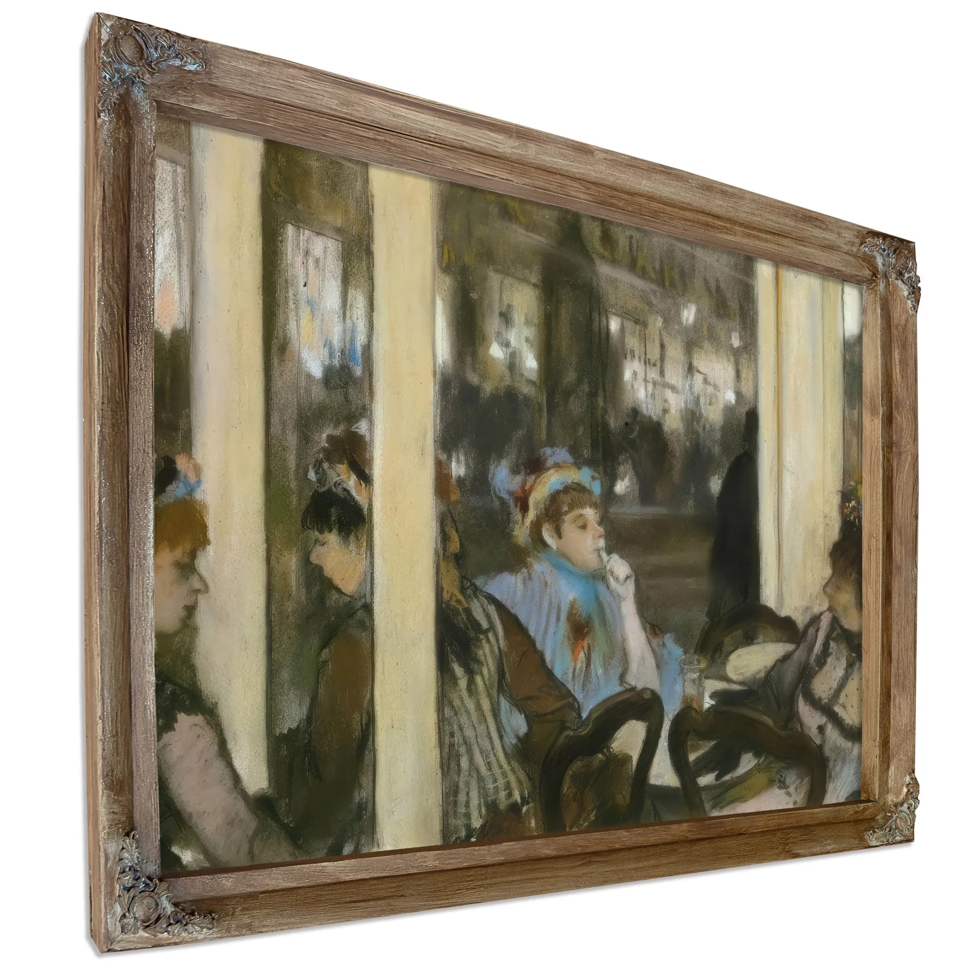 Women In Front Of A Cafe By Edgar Degas Fine Art Print