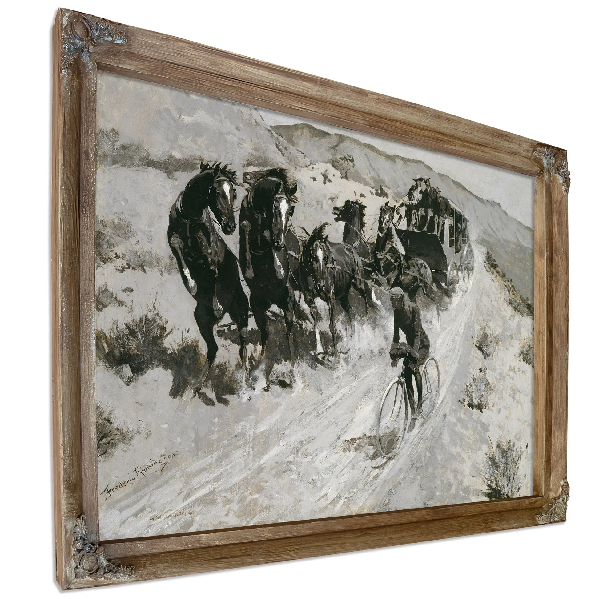 The Right Of The Road A Hazardous Encounter On A Rocky Mountain Trail by Frederic Remington