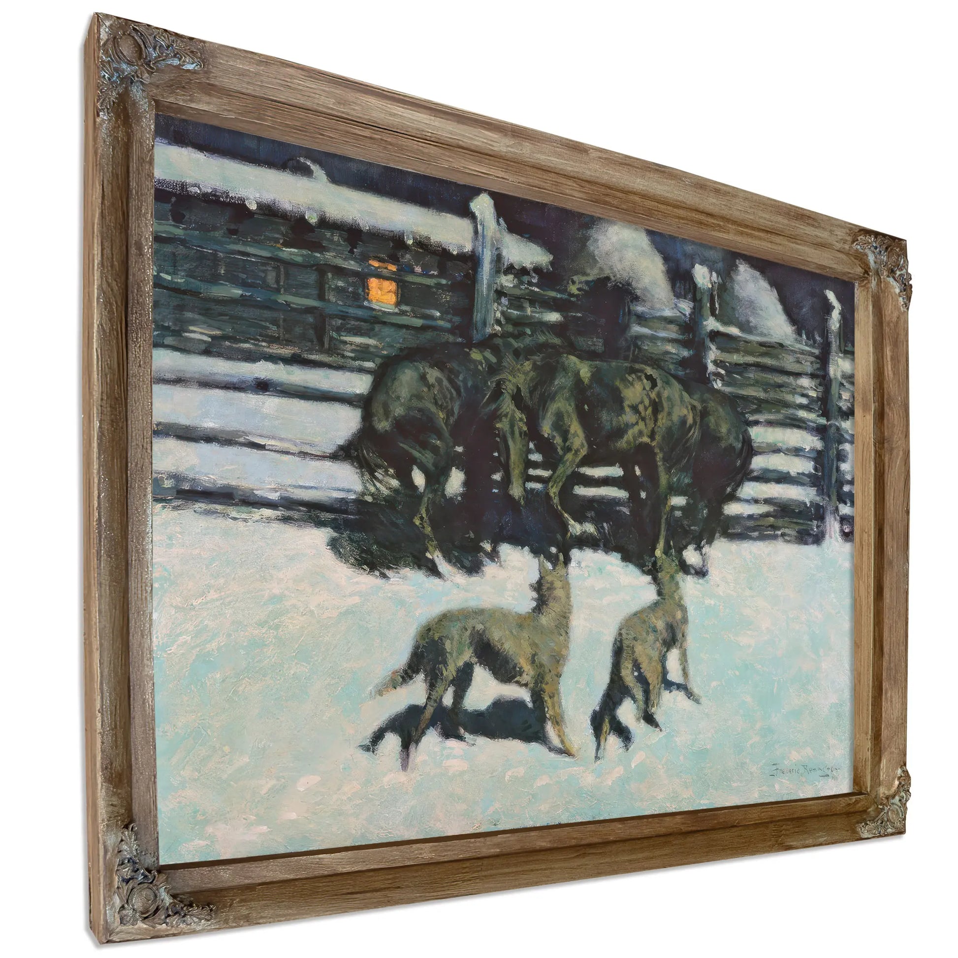 The Call For Help At Bay C Oil On Canvas by Frederic Remington