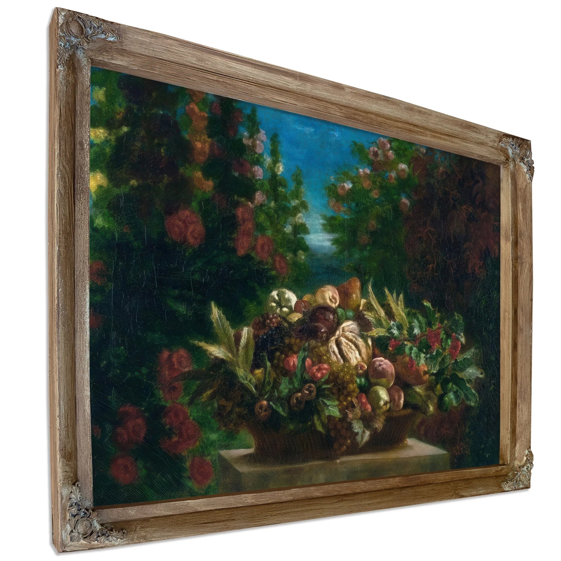 Still Life With Flowers And Fruit By Eugene Delacroix Fine Art Print