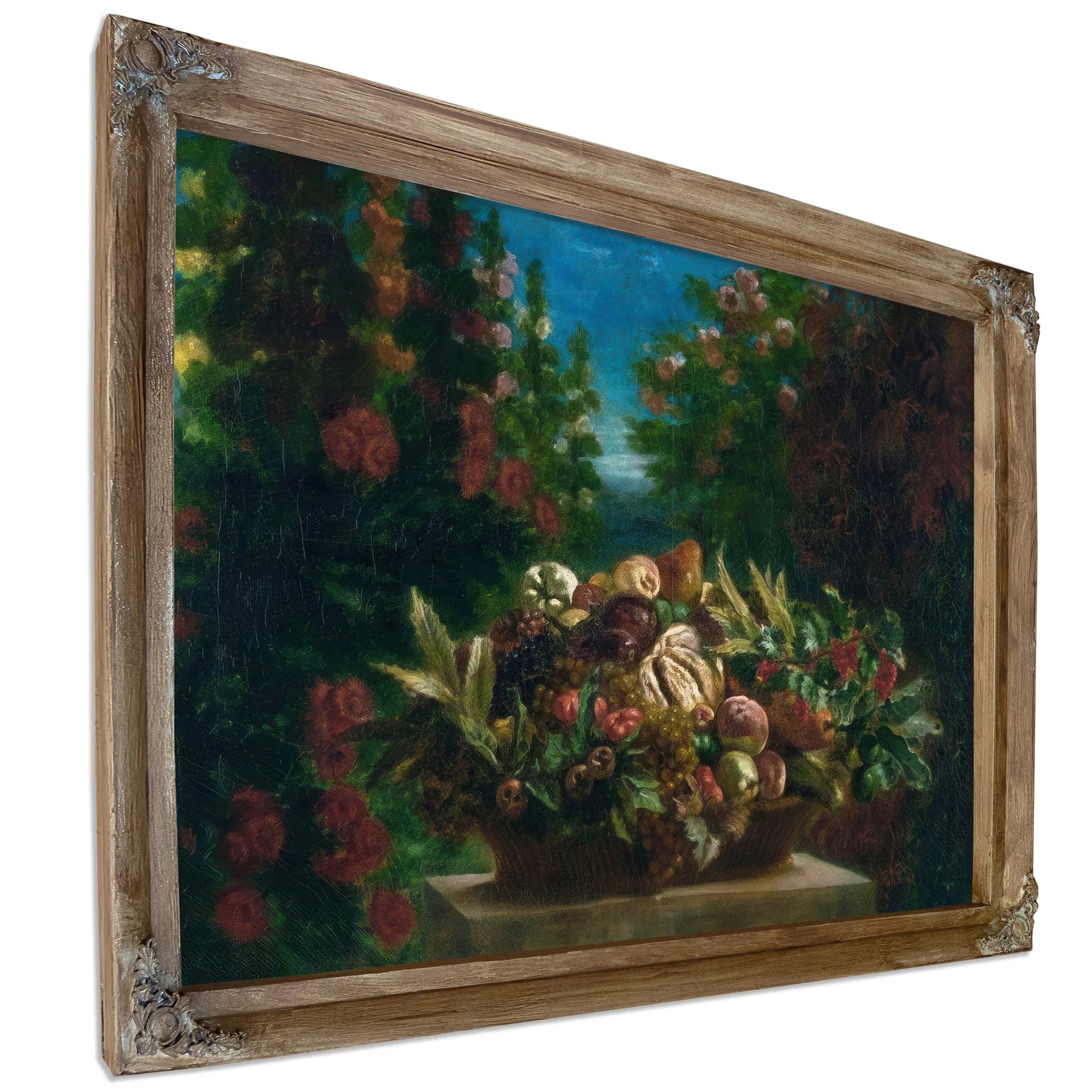 Still Life With Flowers And Fruit By Eugene Delacroix Fine Art Print