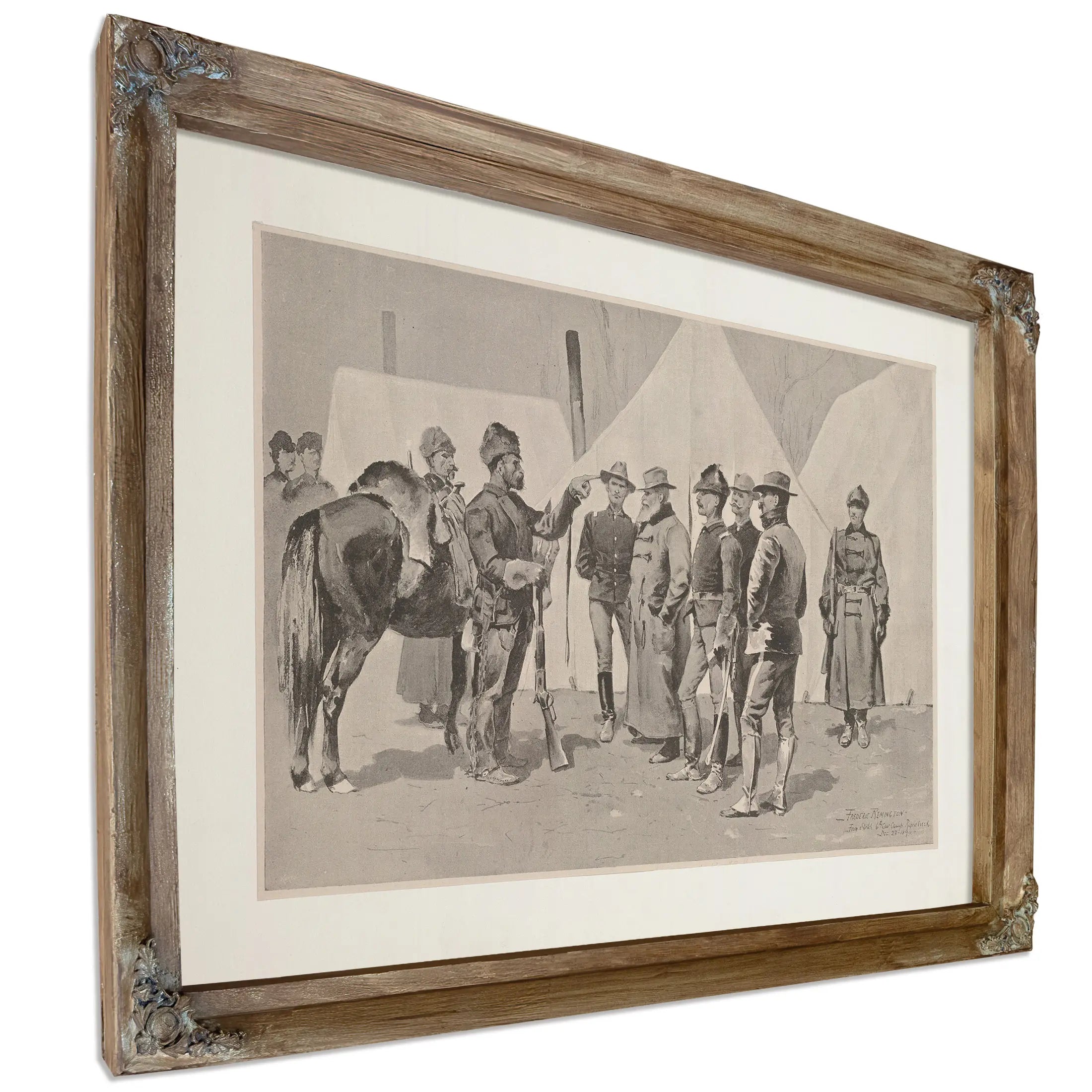 At The Mouth Of Rapid Creek General Carr Receiving The Report Of A Scout by Frederic Remington