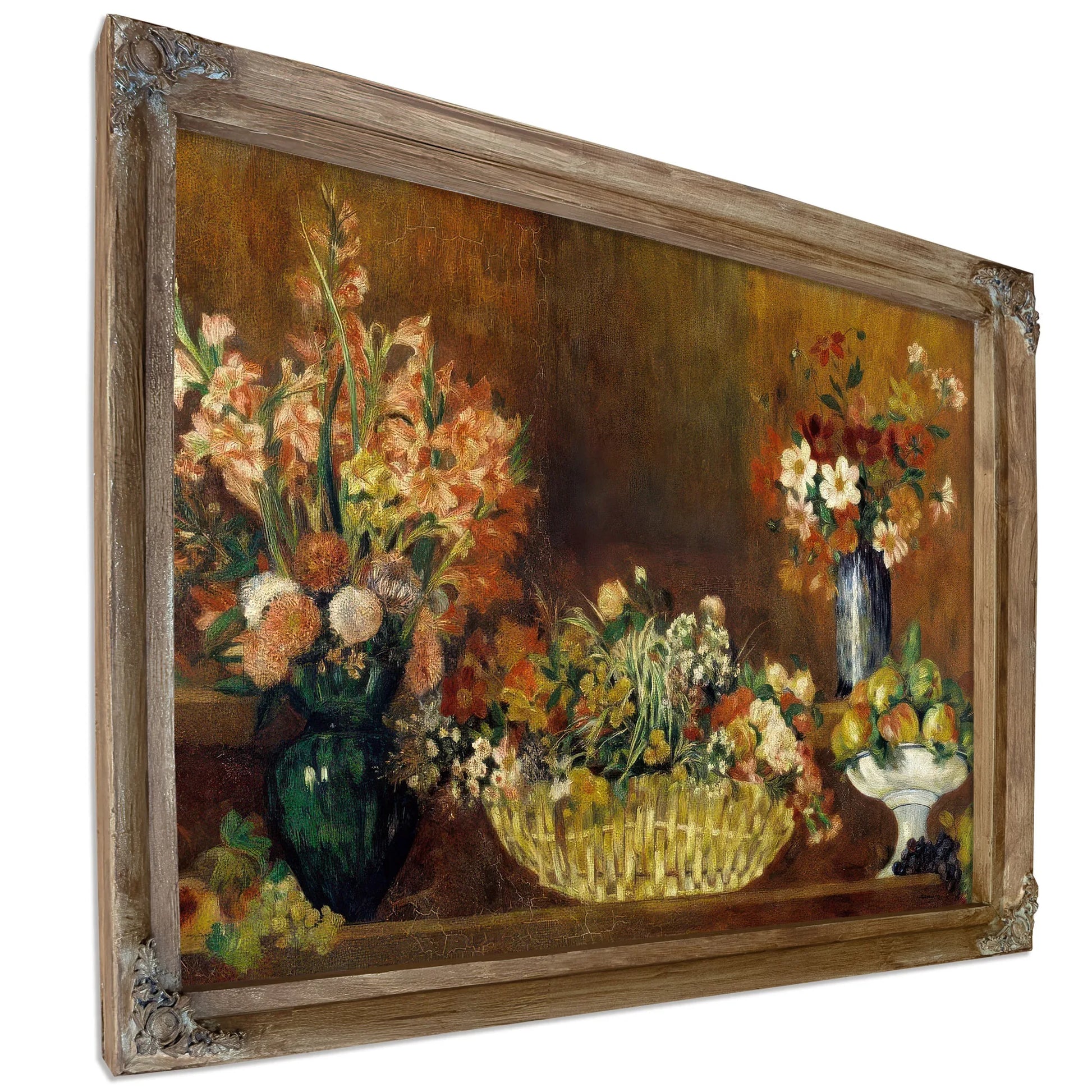 Still Life With Flowers And Fruit By Pierre August Renoir Fine Art Print