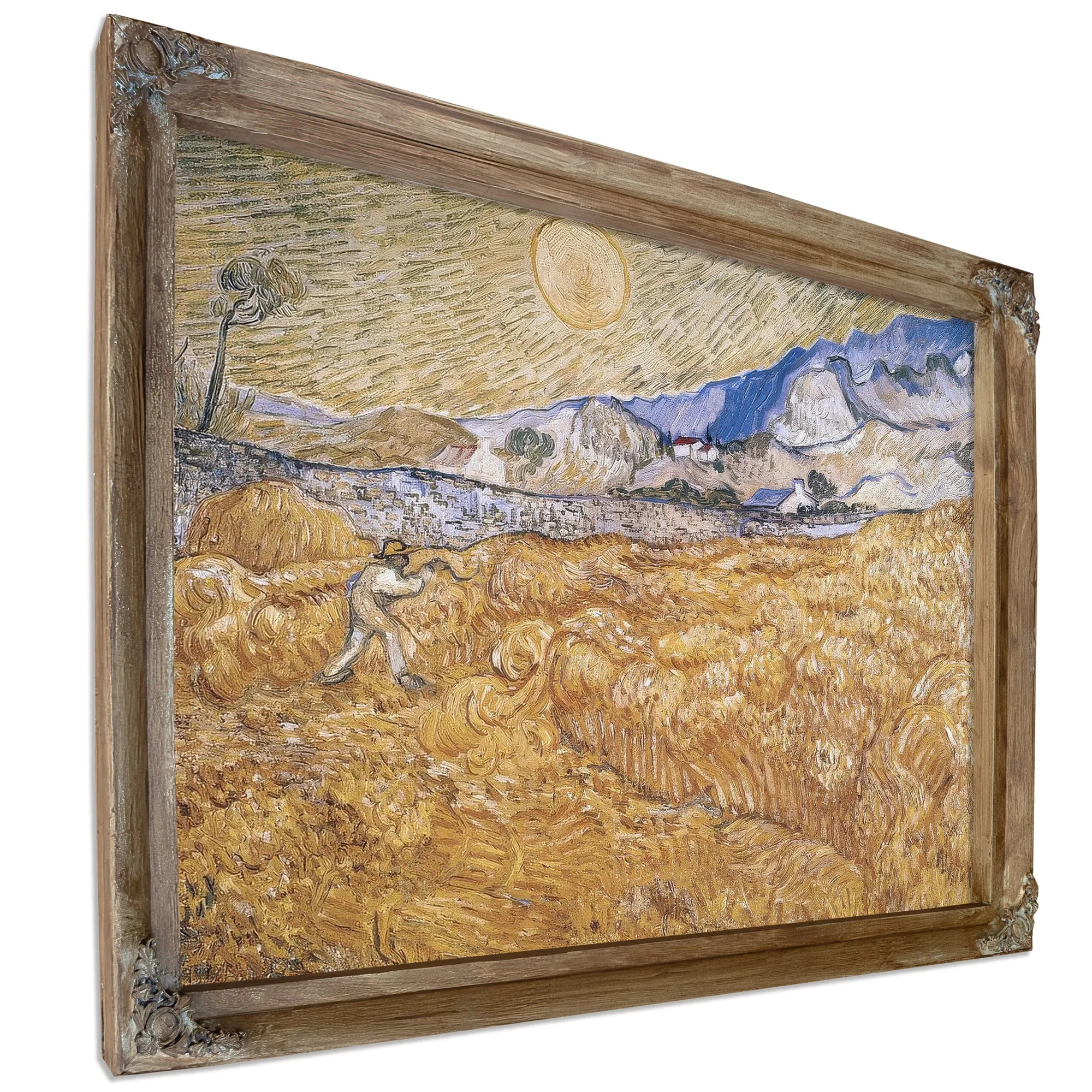 Wheat Field With Reaper (Harvest In Provence) By Vincent Van Gogh Fine Art Print