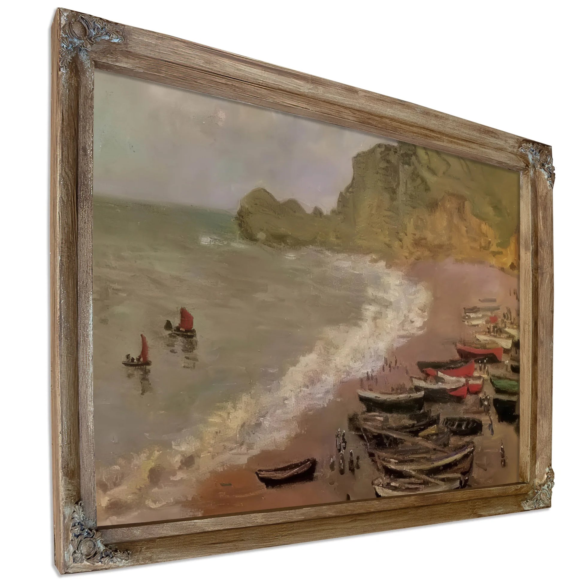 The Beach At Etretat By Claude Monet Fine Art Print