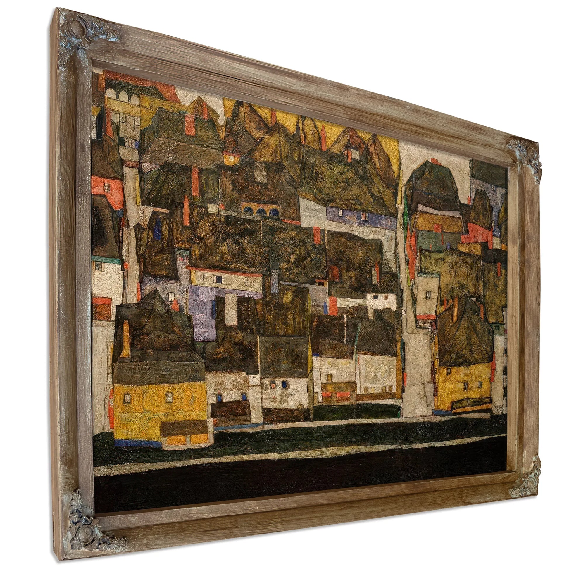 Krumau On The Moldova Town Iii 1914 99 5X120 5Cm Leopold Museum By Egon Schiele Fine Art Print