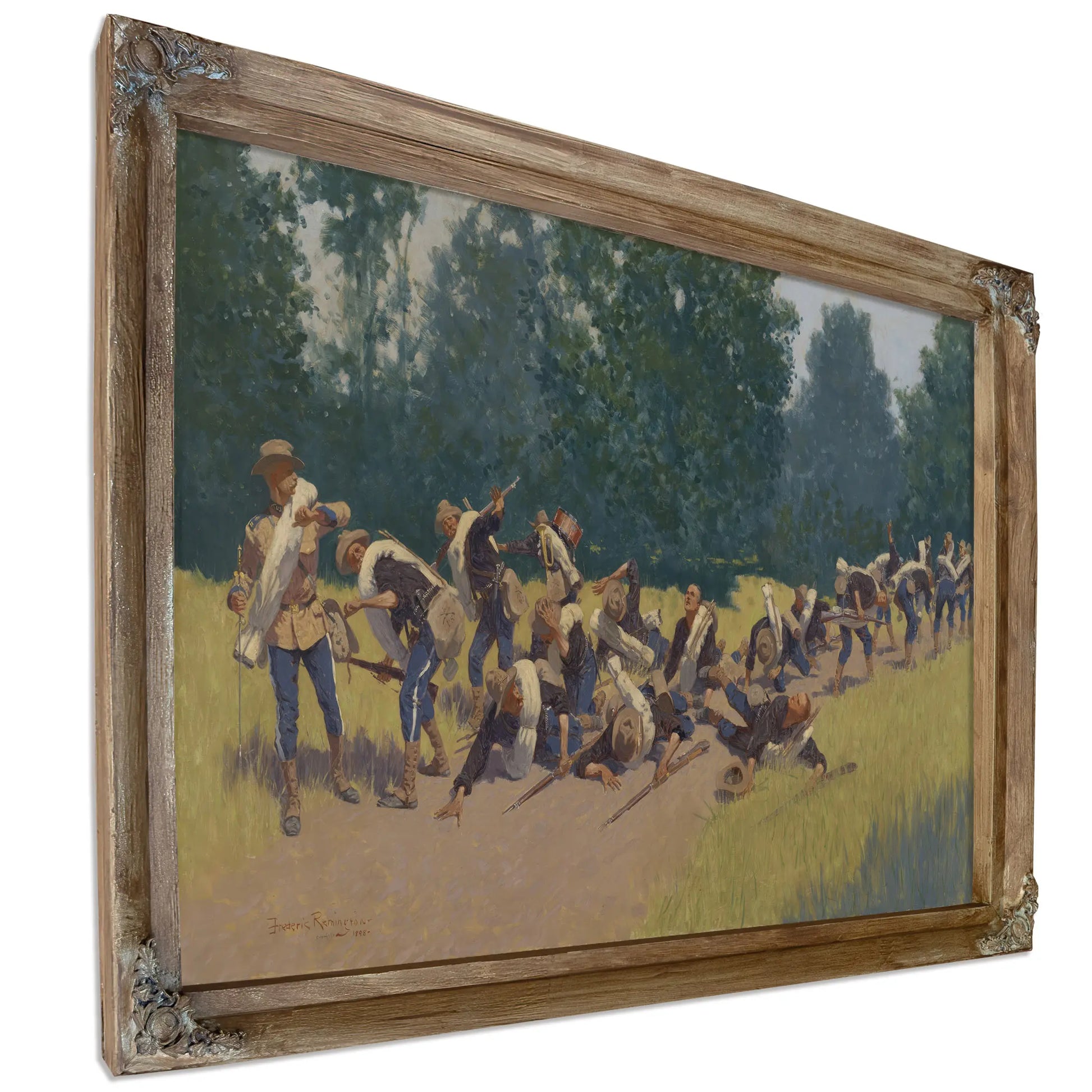 The Scream Of Shrapnel At San Juan Hill By Frederic Remington by Frederic Remington