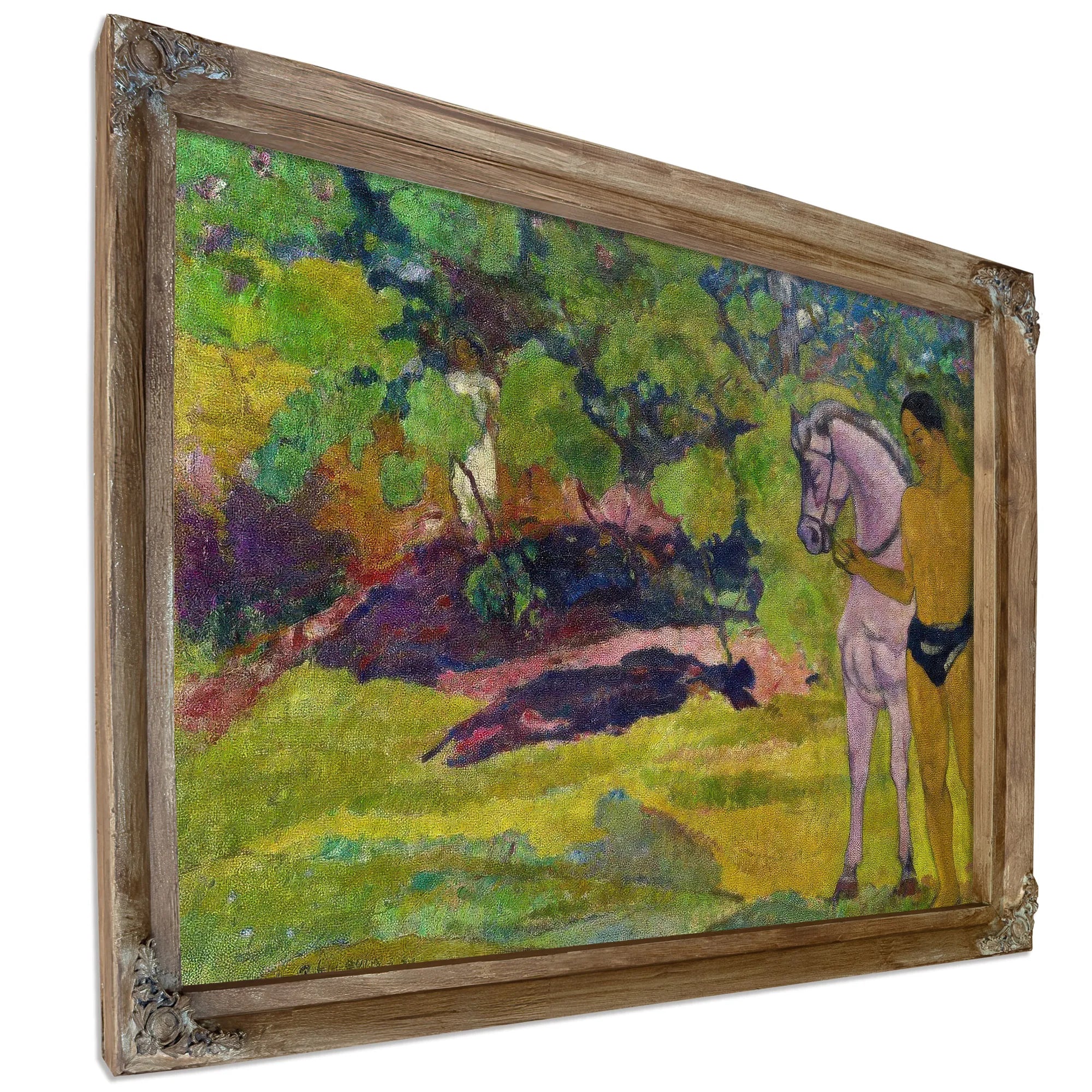 In The Vanilla Grove Man And Horse 1891 By Paul Gauguin Fine Art Print