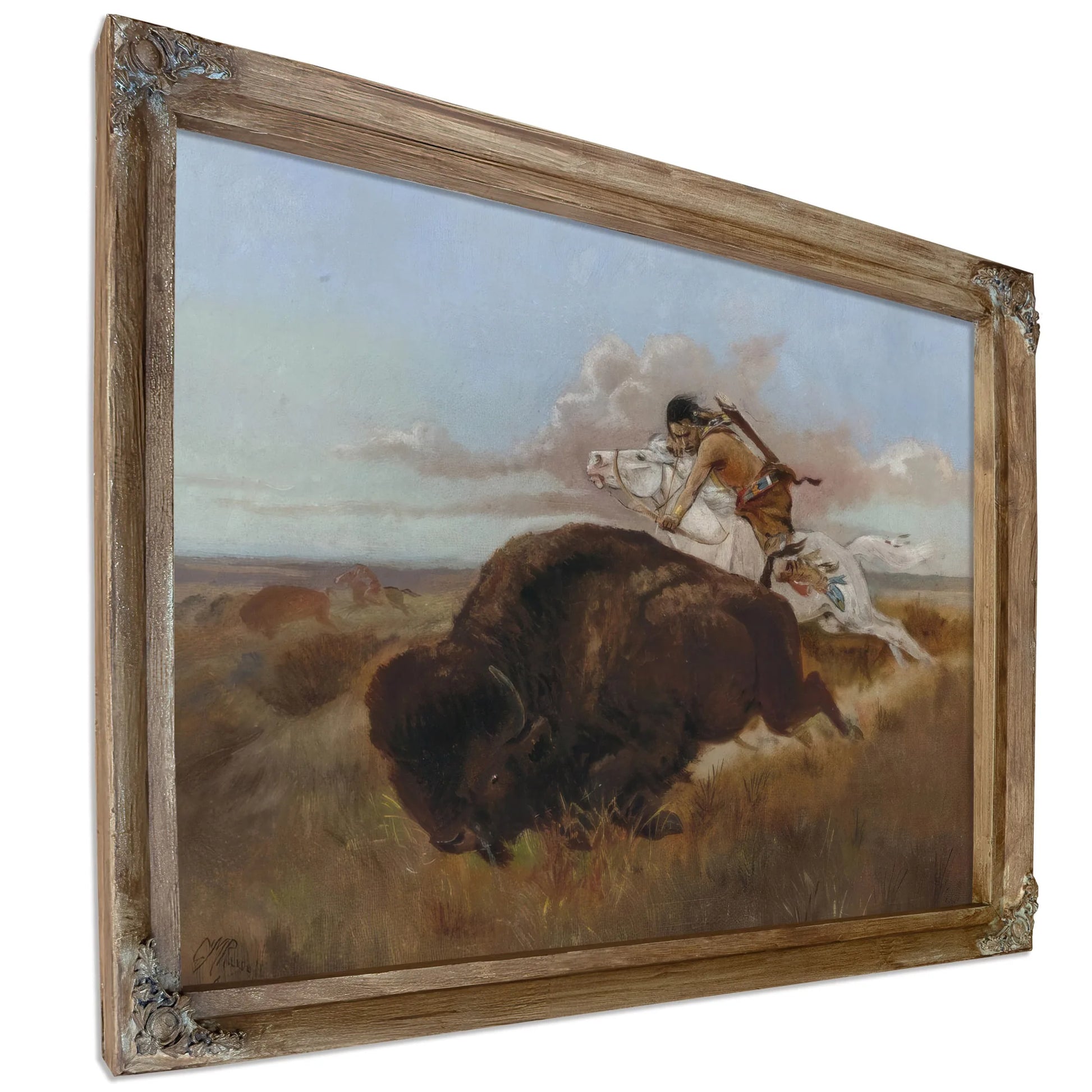 Buffalo Hunting By Charles Marion Russell Fine Art Print