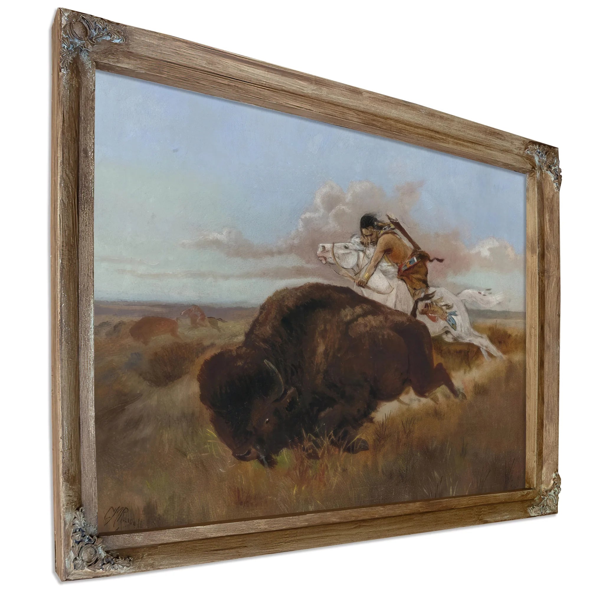 Buffalo Hunting By Charles Marion Russell Fine Art Print