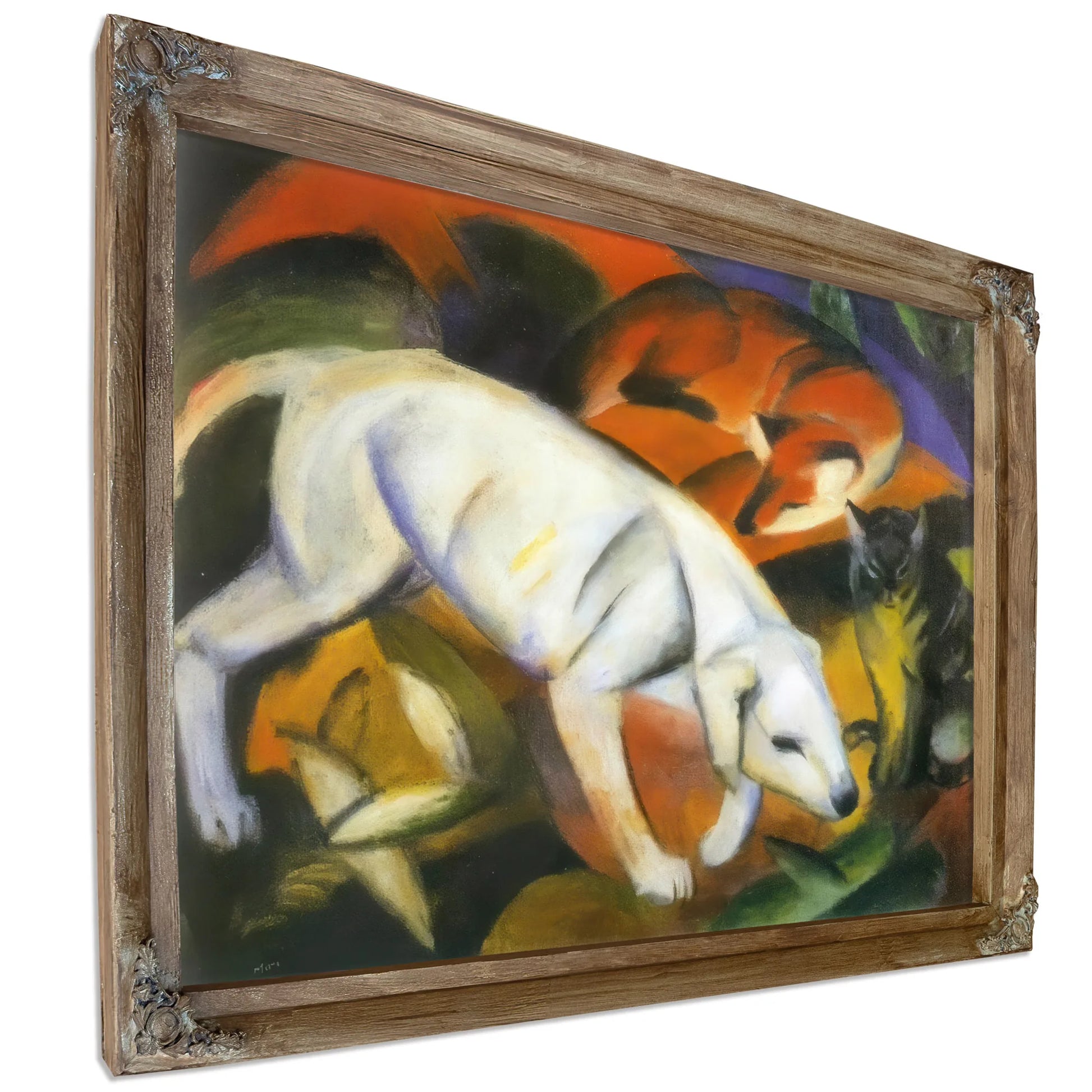 Three Animals Dog Fox And Cat By Franz Marc Fine Art Print