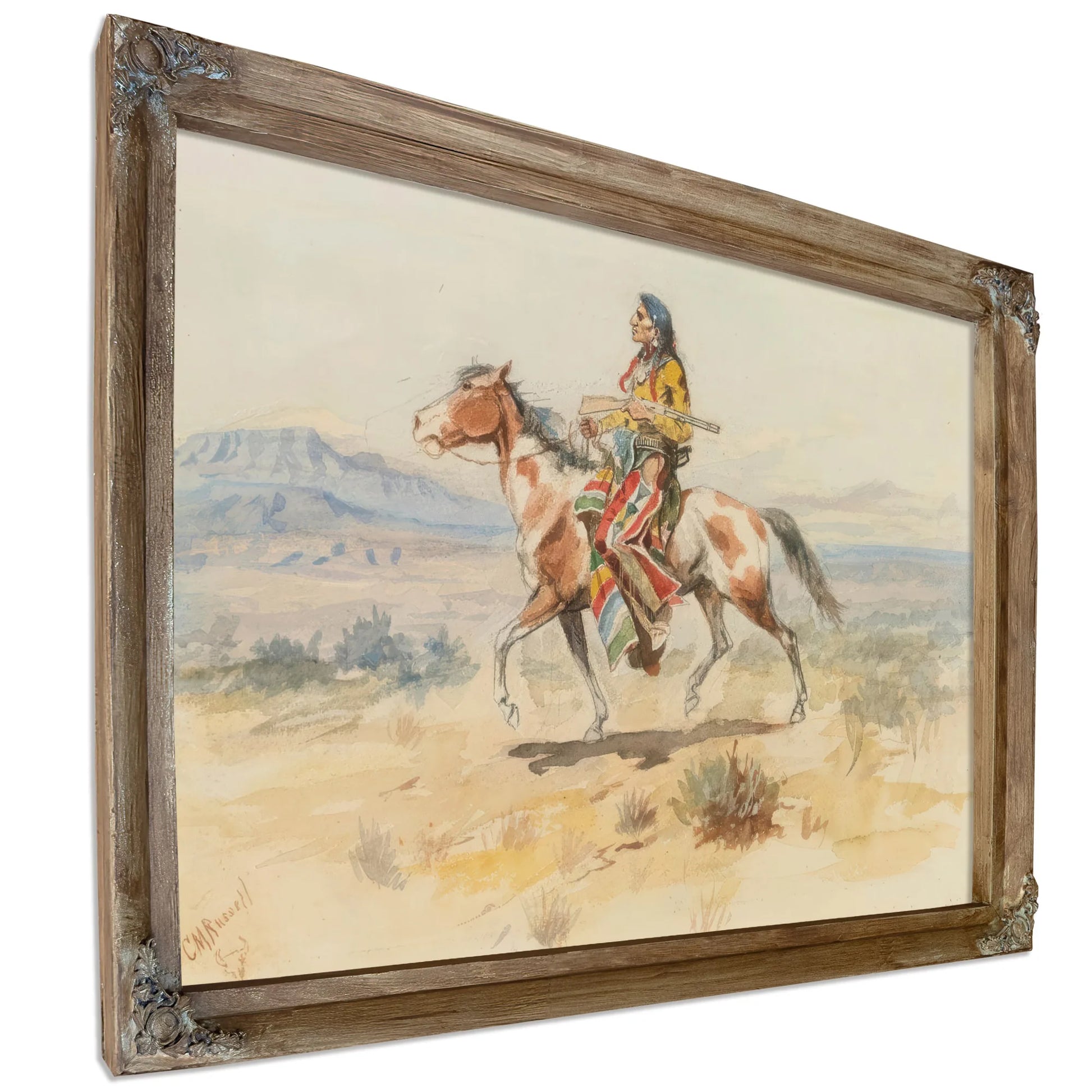 Blackfoot Indian A Crow Scout By Charles Marion Russell Fine Art Print