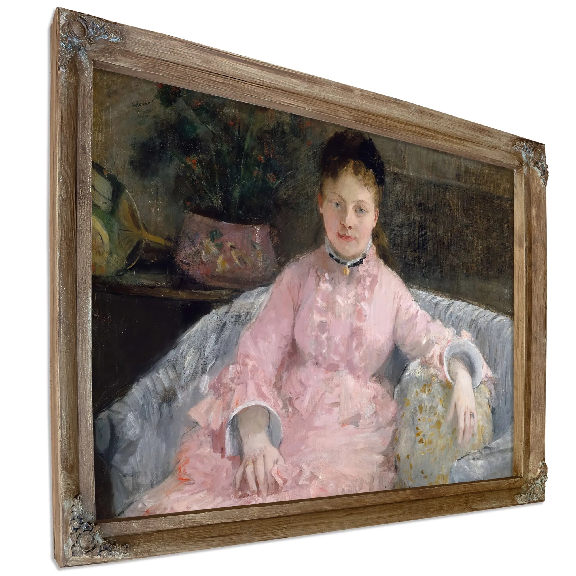 The Pink Dress Albertie Marguerite Carre Later Madame Ferdinand Henri Himmes by Berthe Morisot Fine Art Print