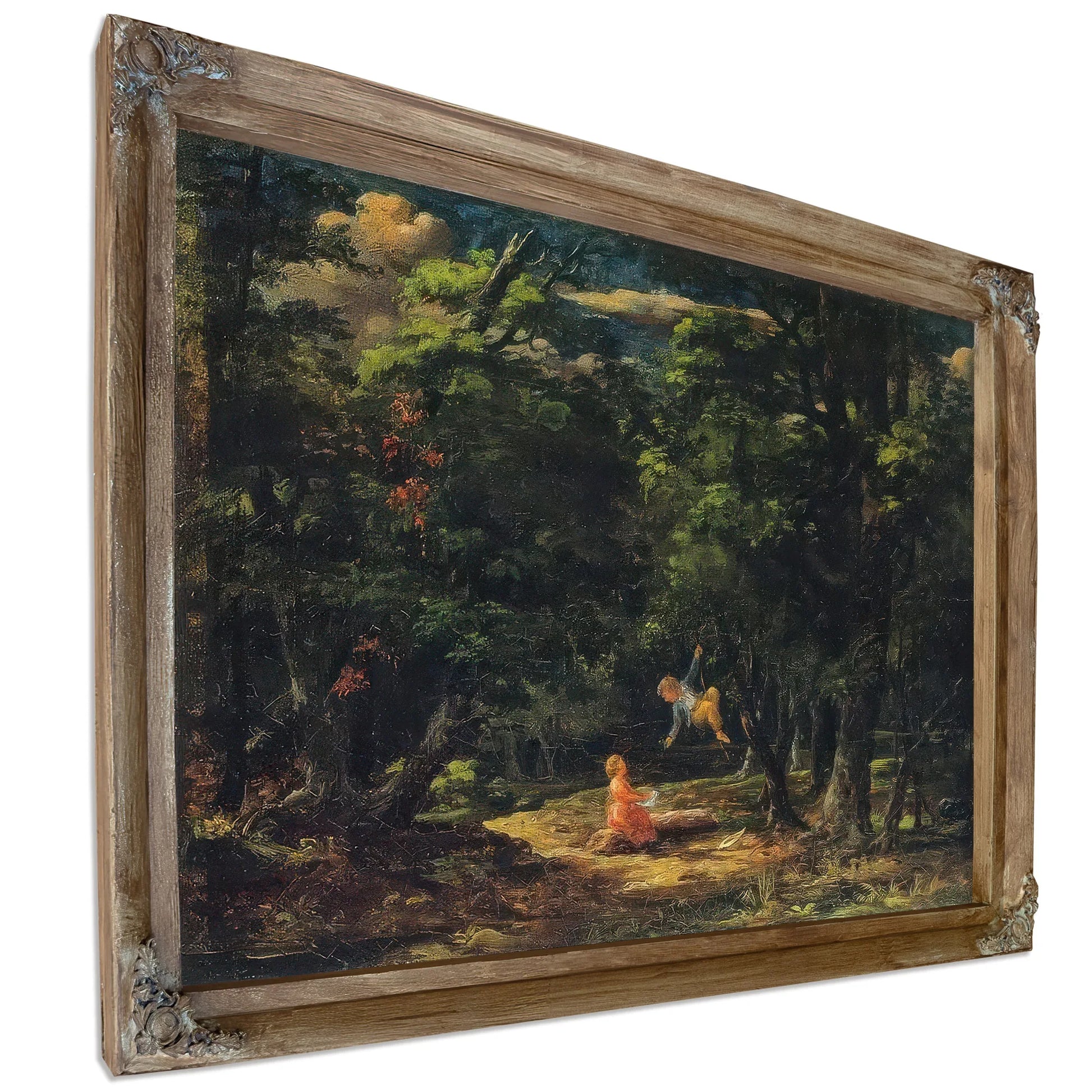 The Swing Children In The Woods By Martin Johnson Heade Fine Art Print