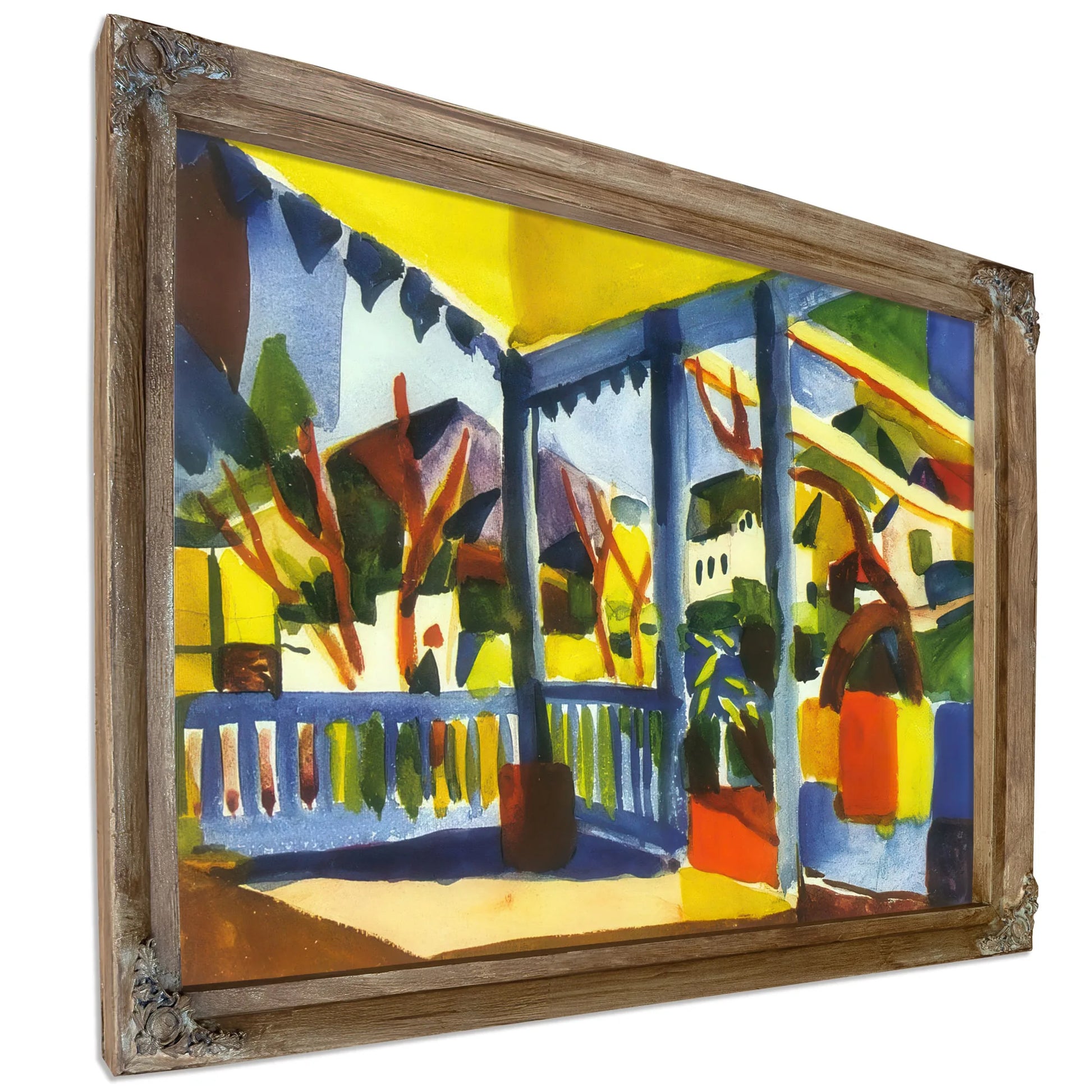 Terrace Of The Vila In St Germain By August Macke Fine Art Print